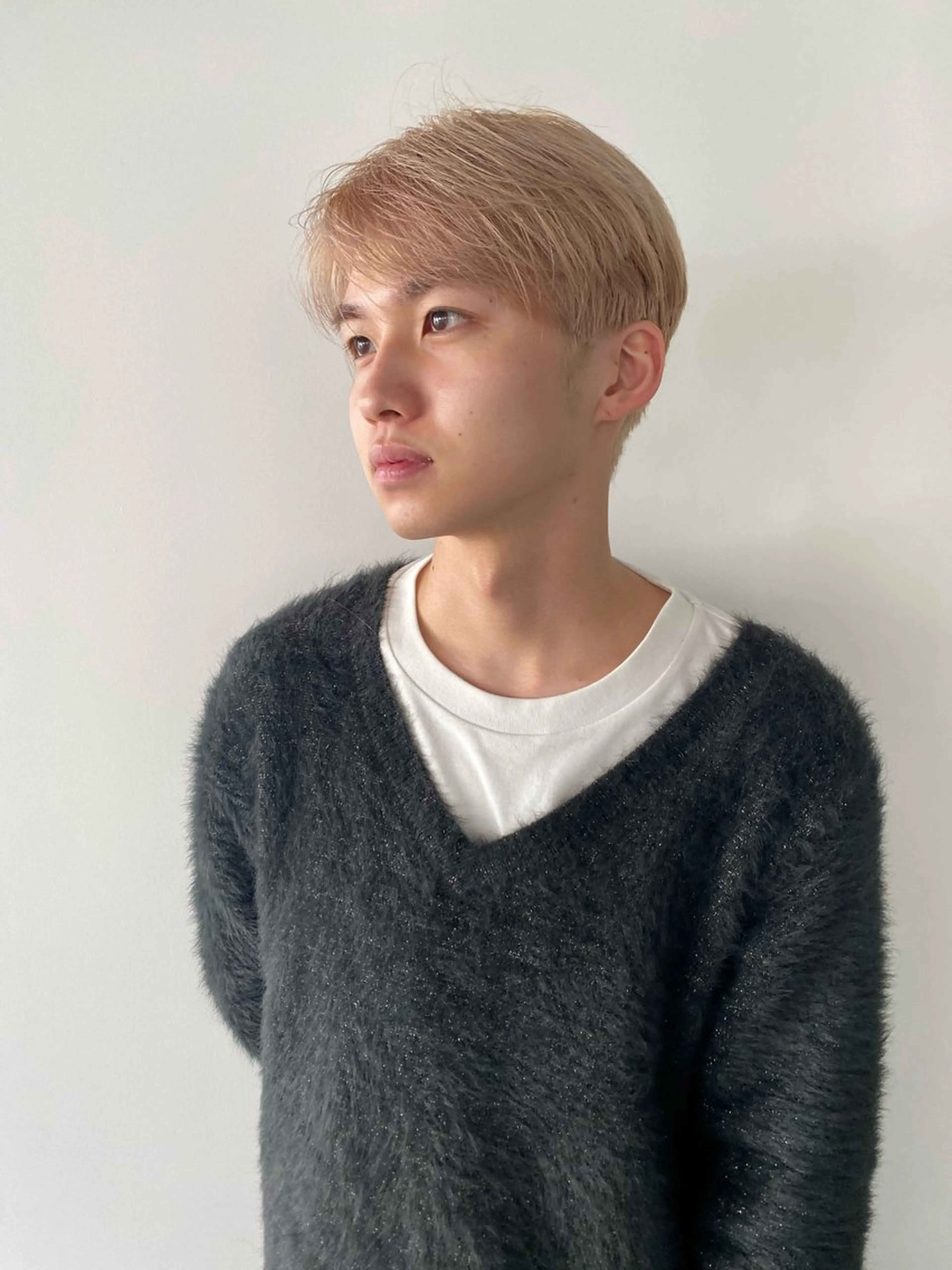 ショート カラー メンズ メンズブリーチ メンズハイトーン ブリーチ ハイトーンカラー カット ヘアカラー ボブ/レイヤー /河内温太のヘアスタイル