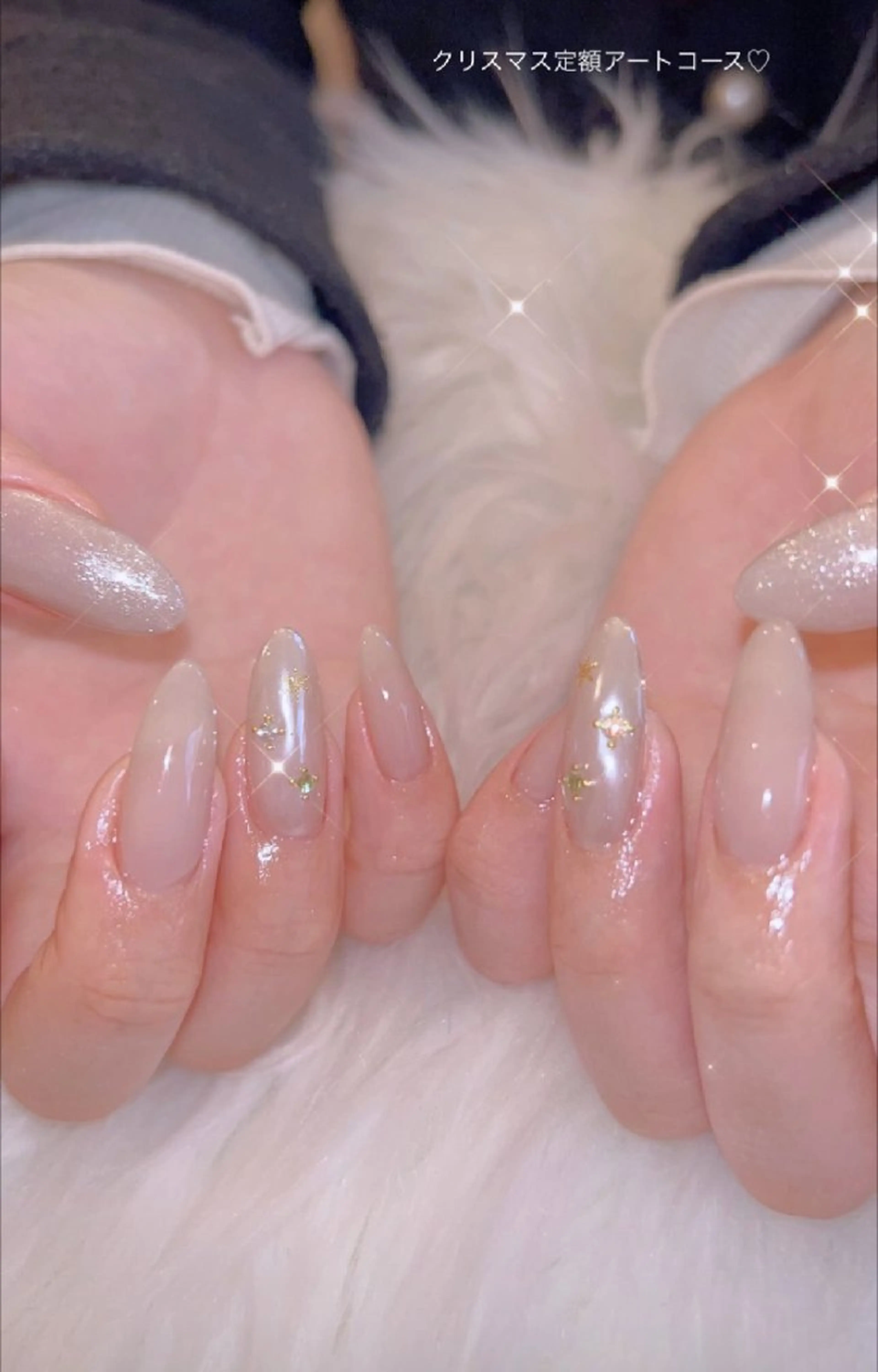 ネイル アートネイル 冬ネイル クリスマス ハンドネイル I LOVE ME  NAIL.｡.:*♡のネイルデザイン