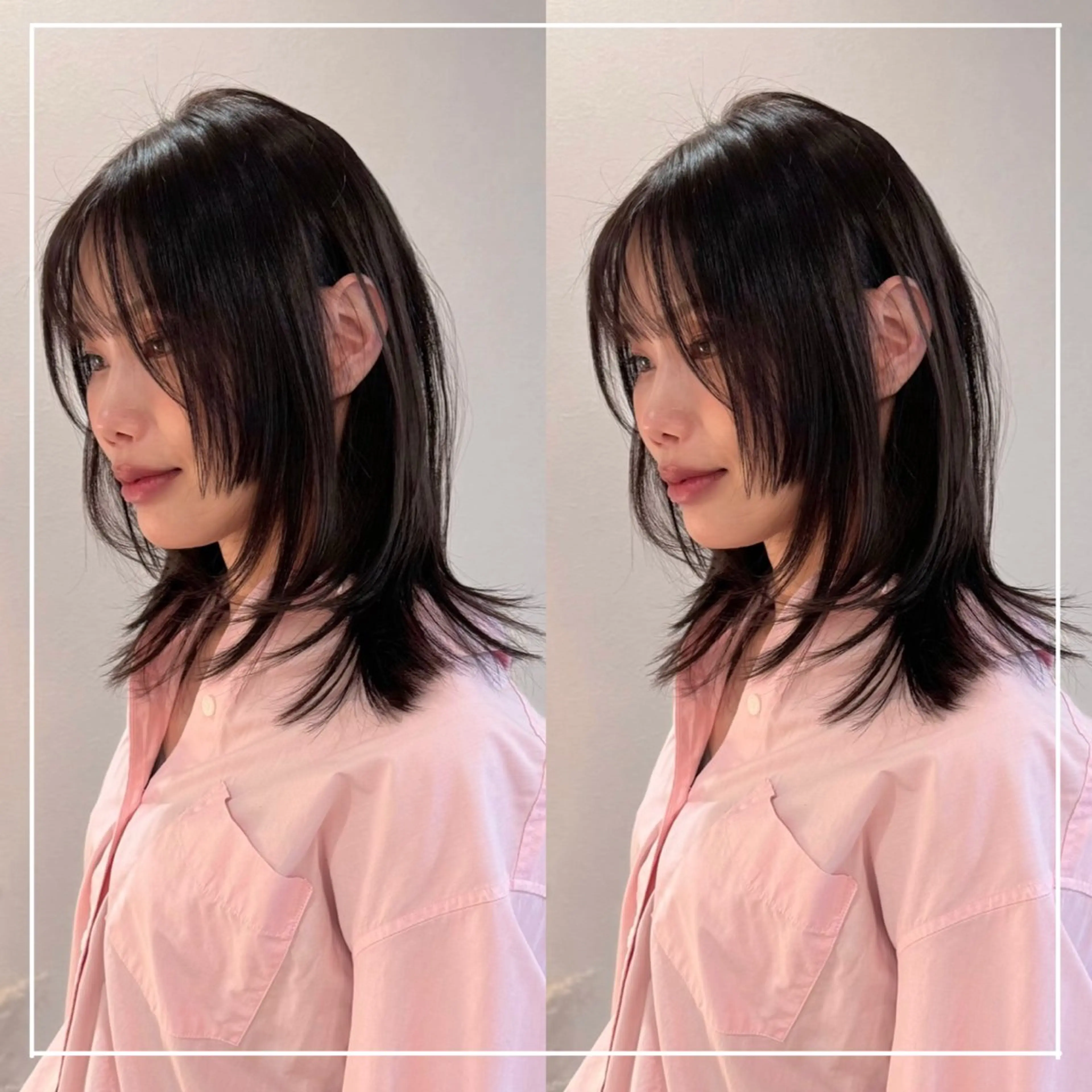 ミディアム カラー パーマ ヘアアレンジ 姫カット レイヤーカット 小野寺瑞希 /最小顔カットのヘアスタイル