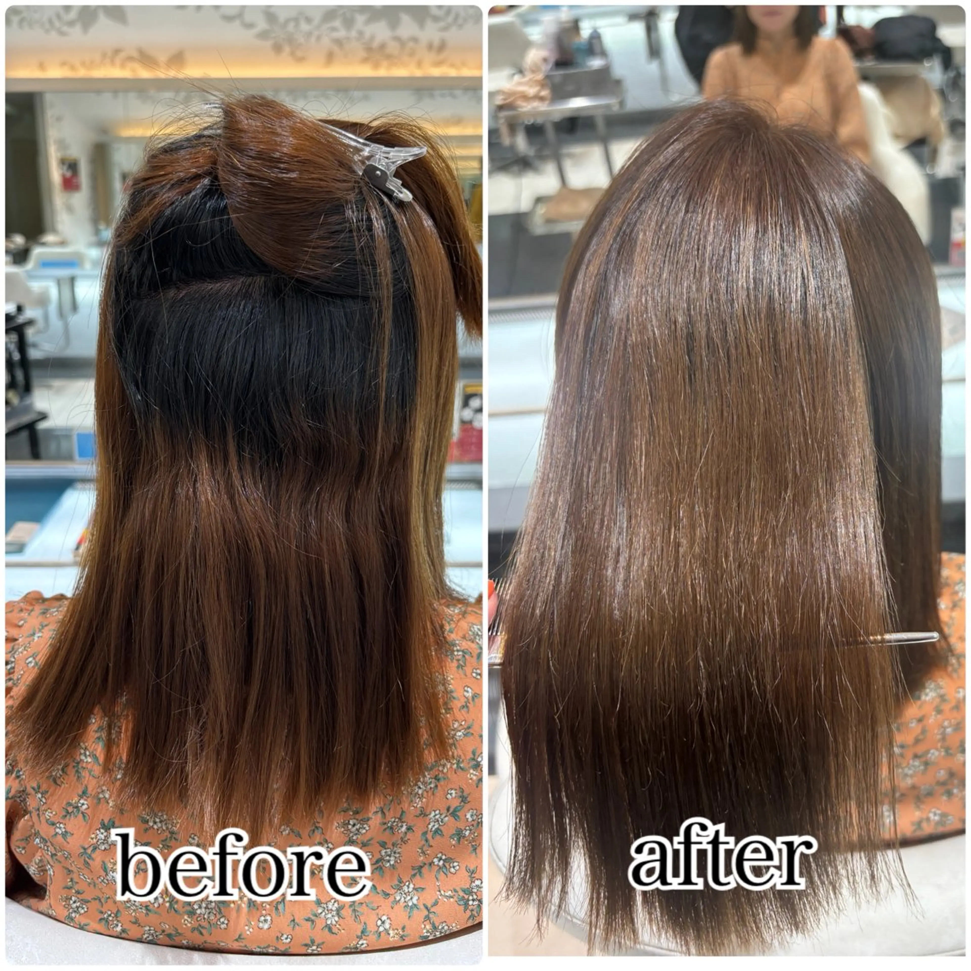 ミディアム 髪質改善カラー 清利あやなのヘアスタイル