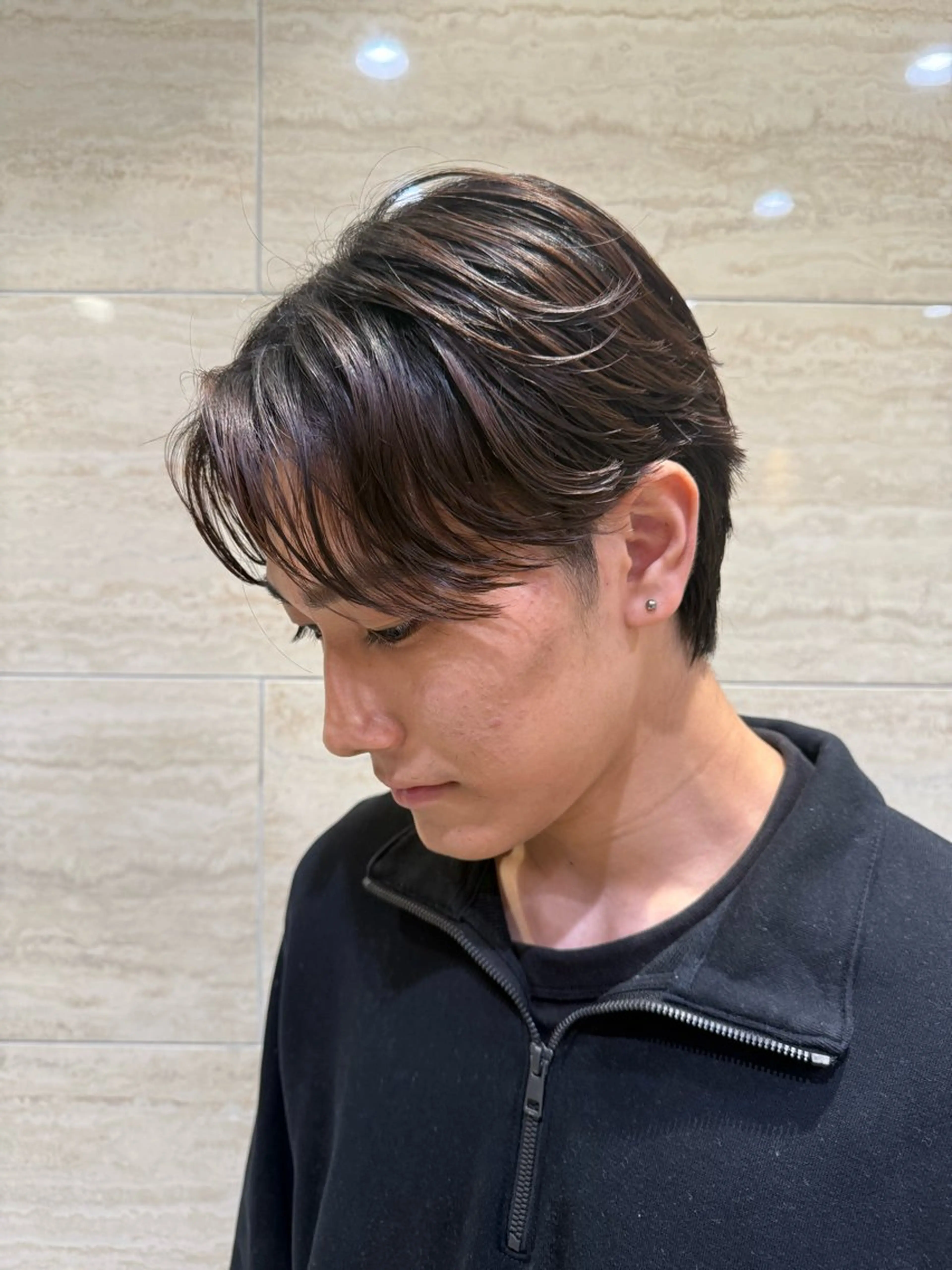 ショート メンズ センターパート メンズパーマ 河崎 祐矢のヘアスタイル