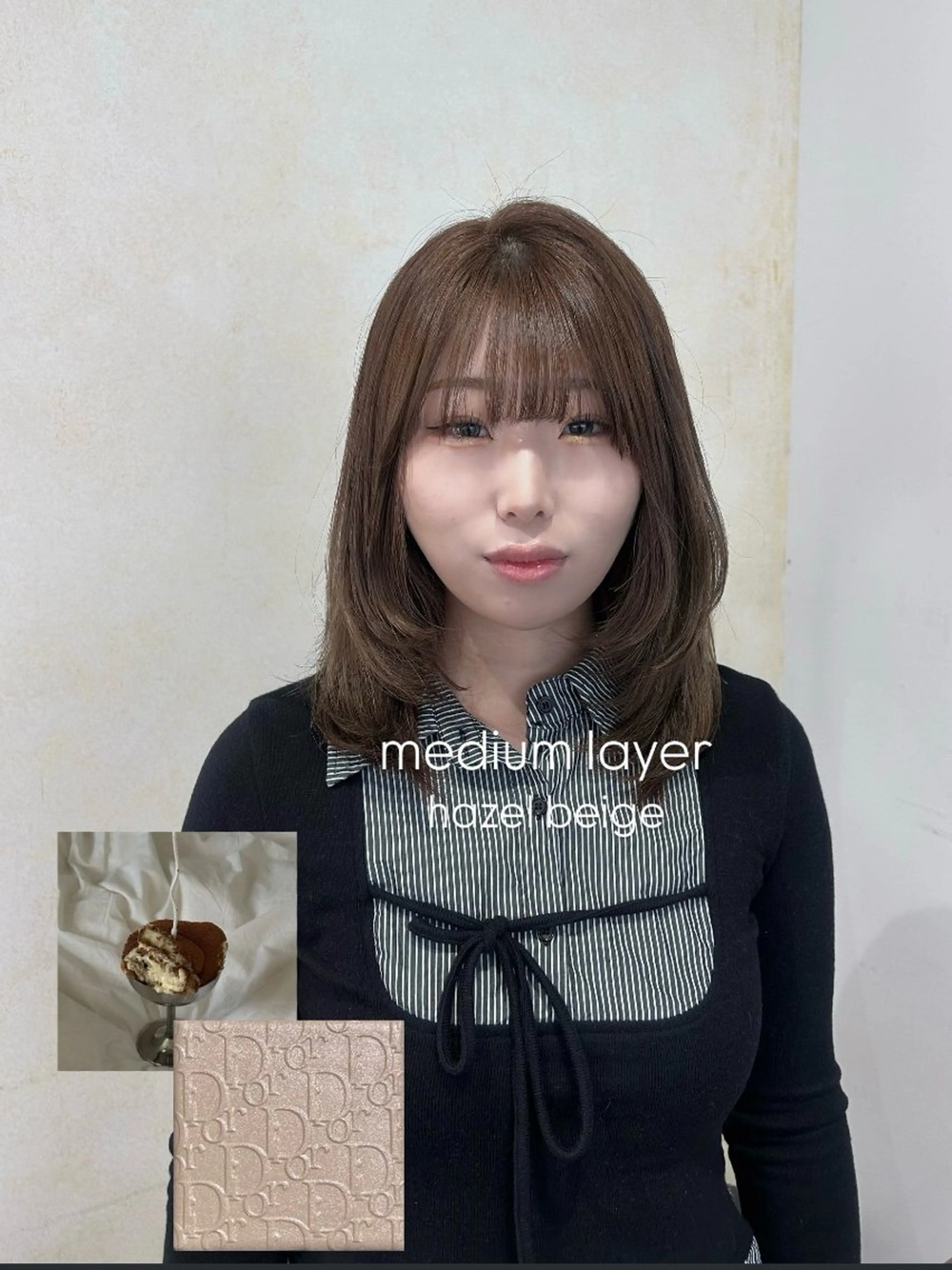 ミディアム カラー カット ヘアカラー トリートメント 顔周り/レイヤー 🤍マリノのヘアスタイル