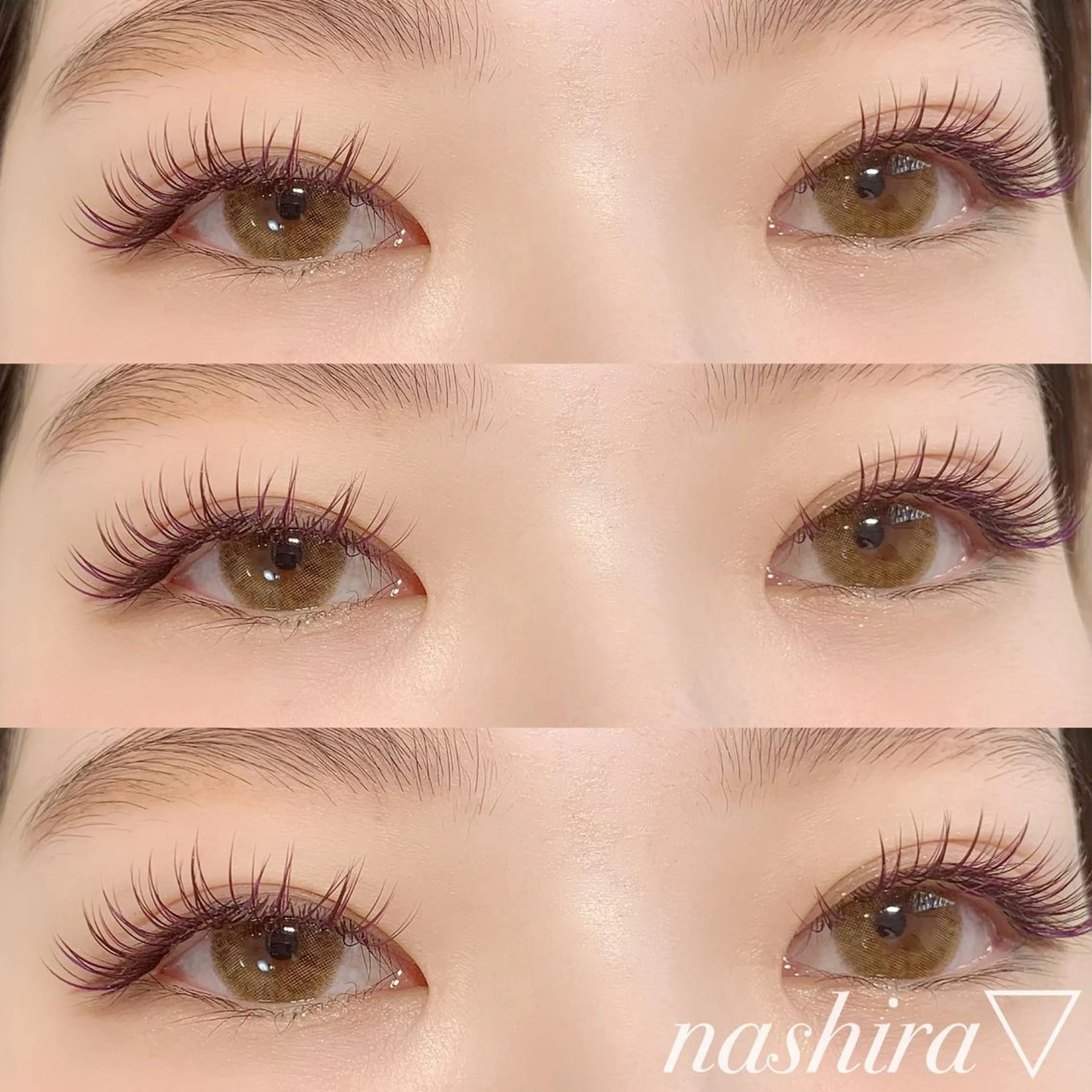 マツエク・マツパ カラーマツエク Dカール 目尻長め マツエク nashira -ナシラ- 恵比寿のマツエク・マツパデザイン