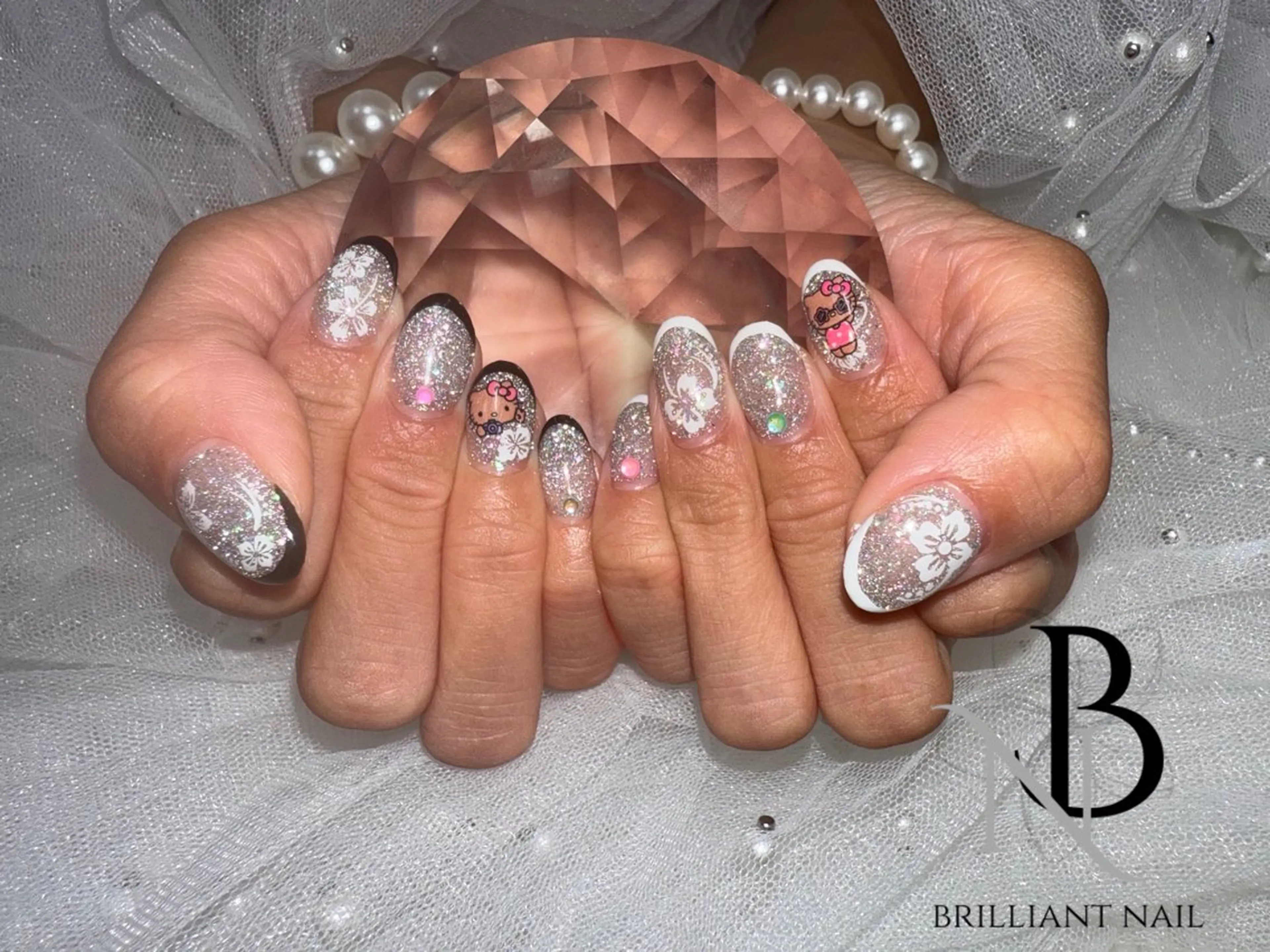 ミディアム ハンドネイル ハンドケア brilliant nail💎あやのネイルデザイン