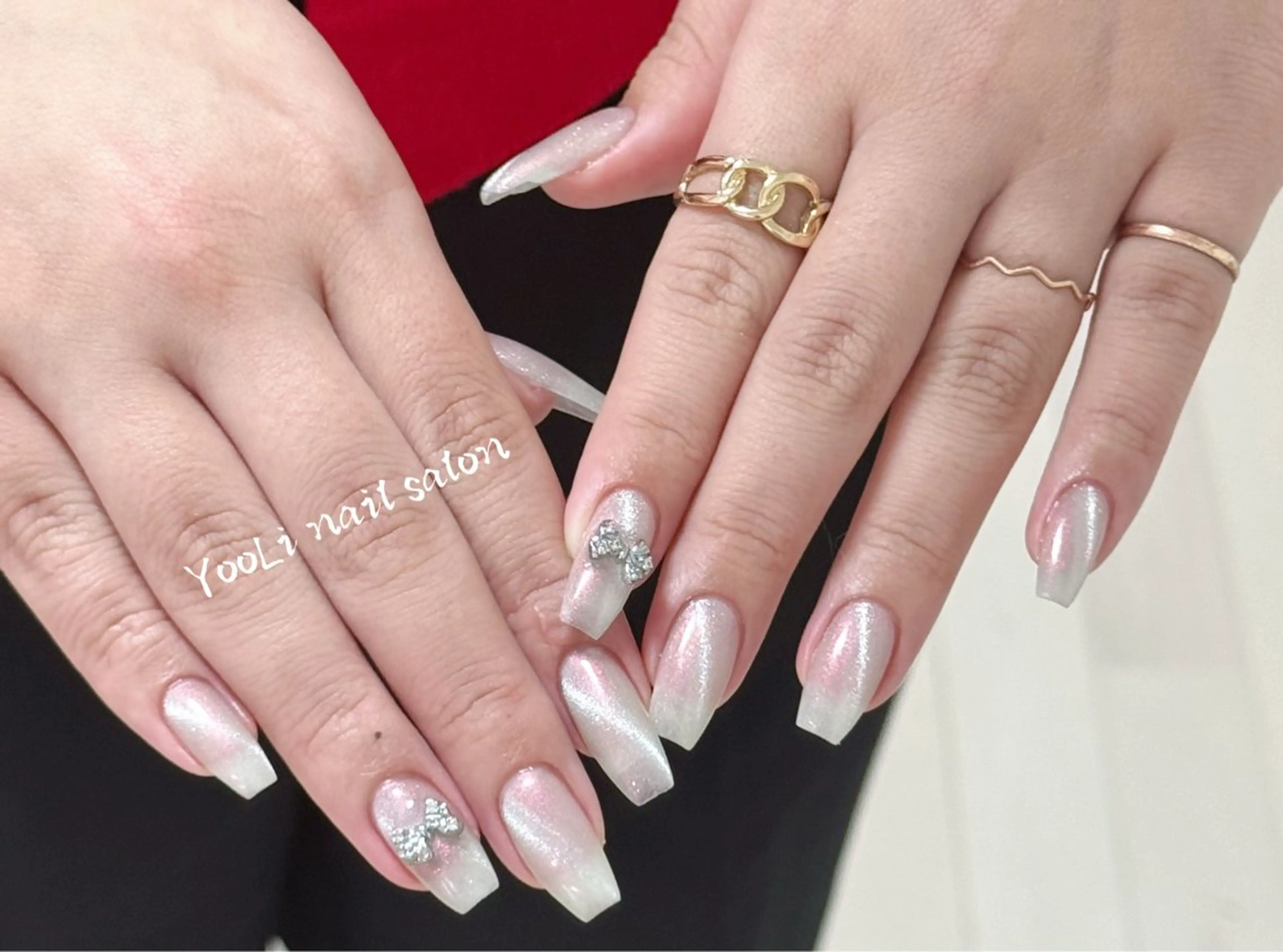 ネイル アートネイル オーロラネイル チークネイル フレンチネイル ガラスフレンチ ハンドネイル 🎀🎀YooLi Nail Salonのネイルデザイン