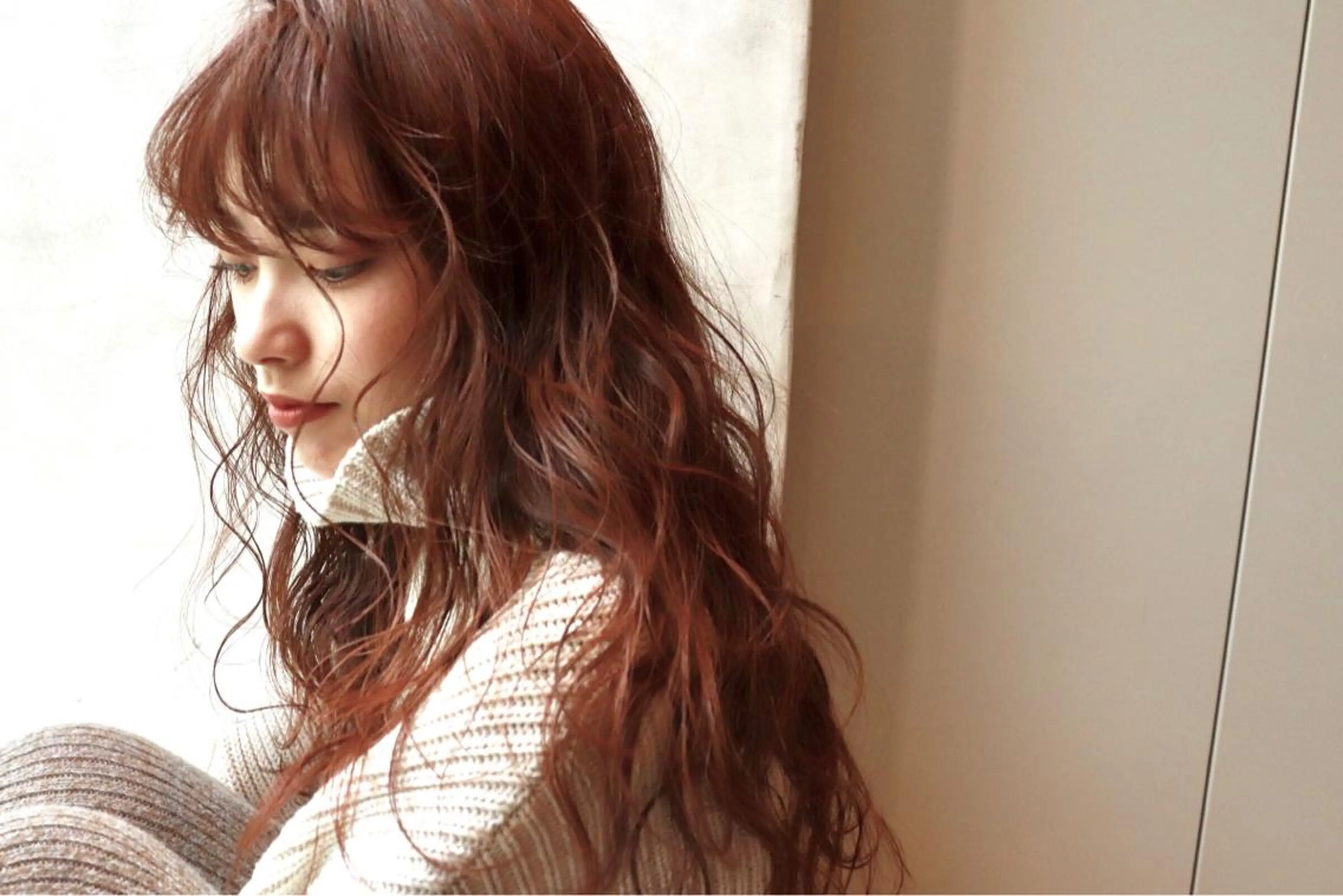 ロング カラー オレンジ バイオレットカラー クドウレイ fifth渋谷のヘアスタイル