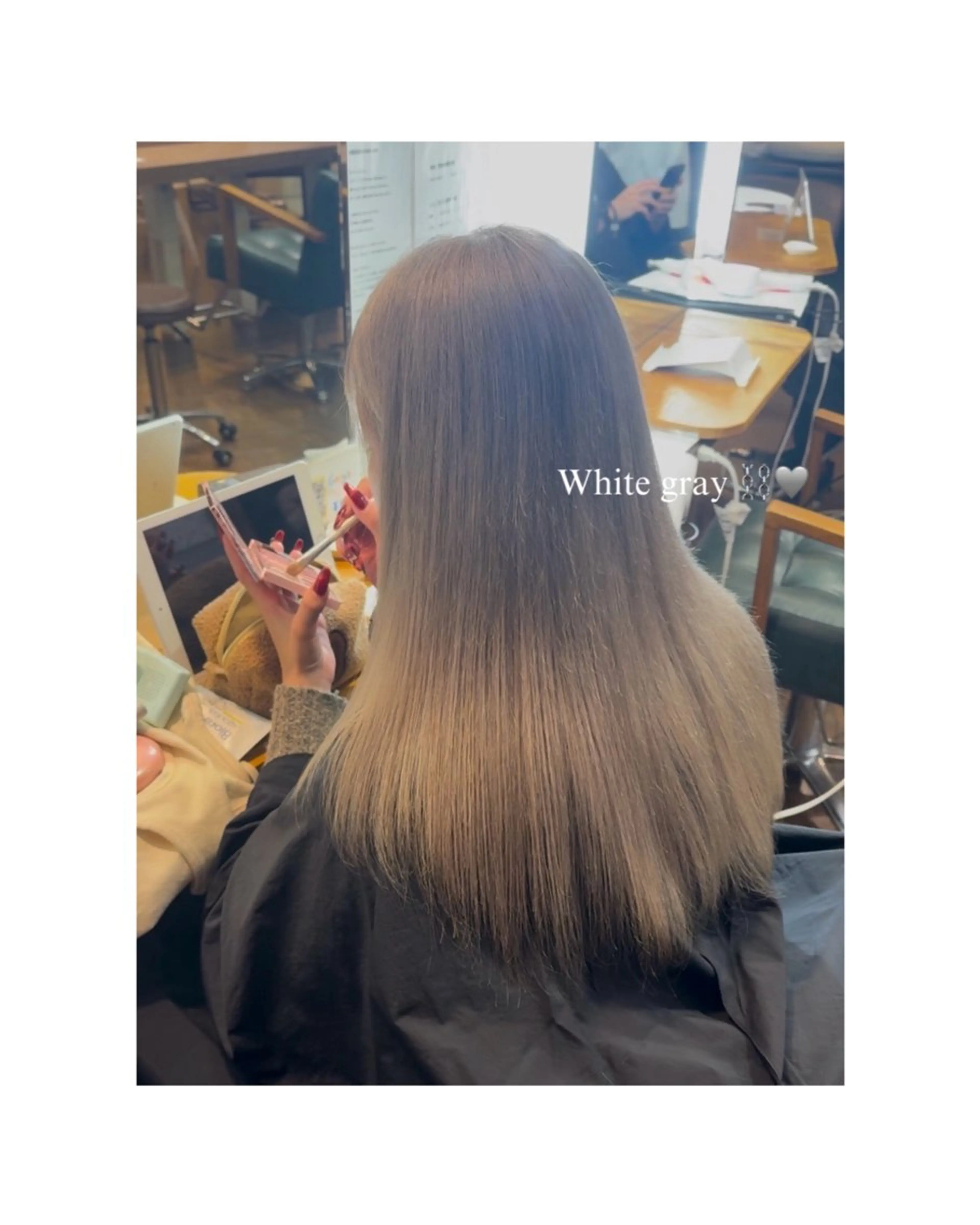 ロング カット ヘアカラー トリートメント ハイトーン/ ダブルカラー/透明感のヘアスタイル