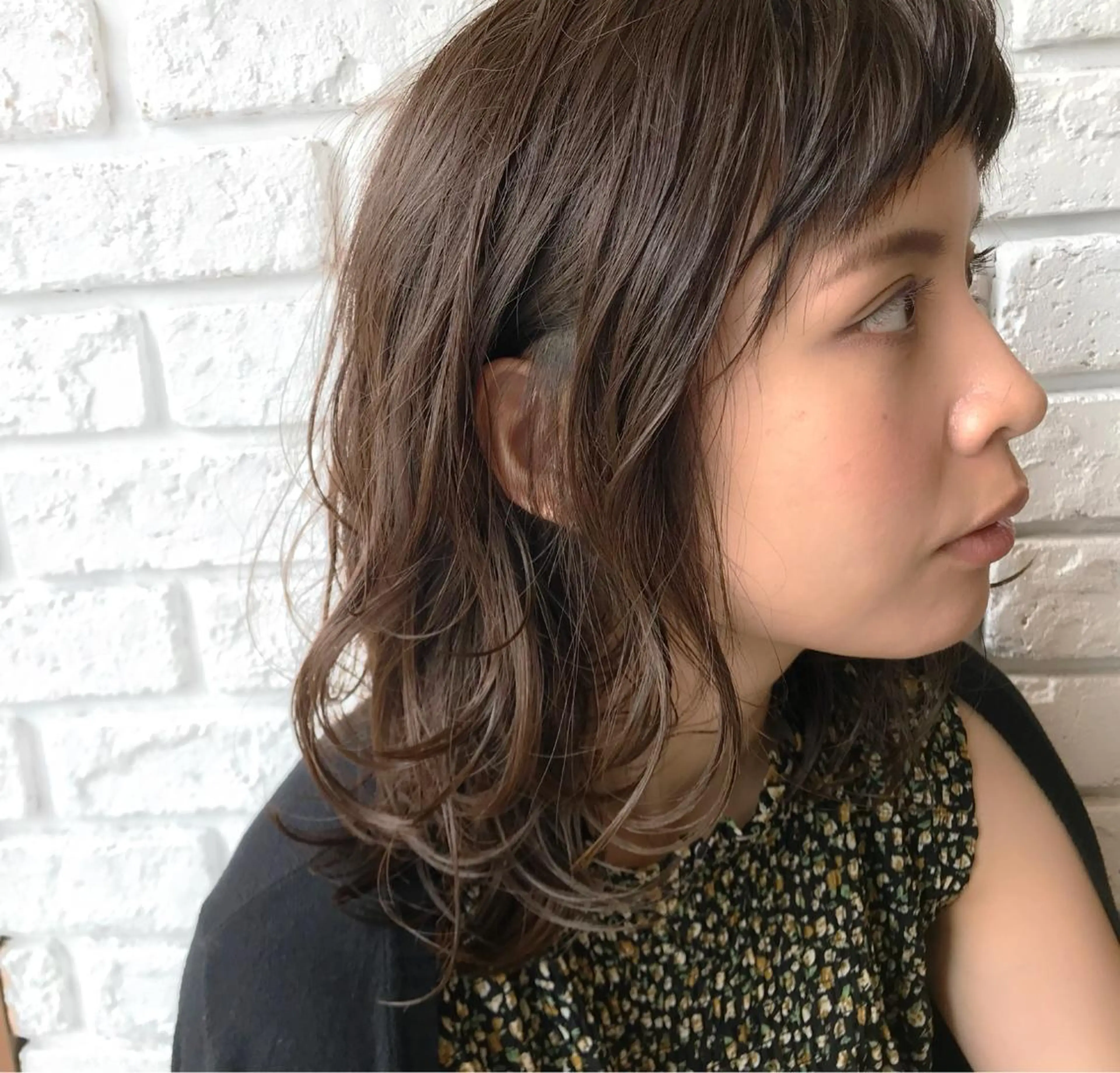 セミロング カラー パーマ カット ヘアカラー トリートメント 日比 貴大/ minim hairのヘアスタイル