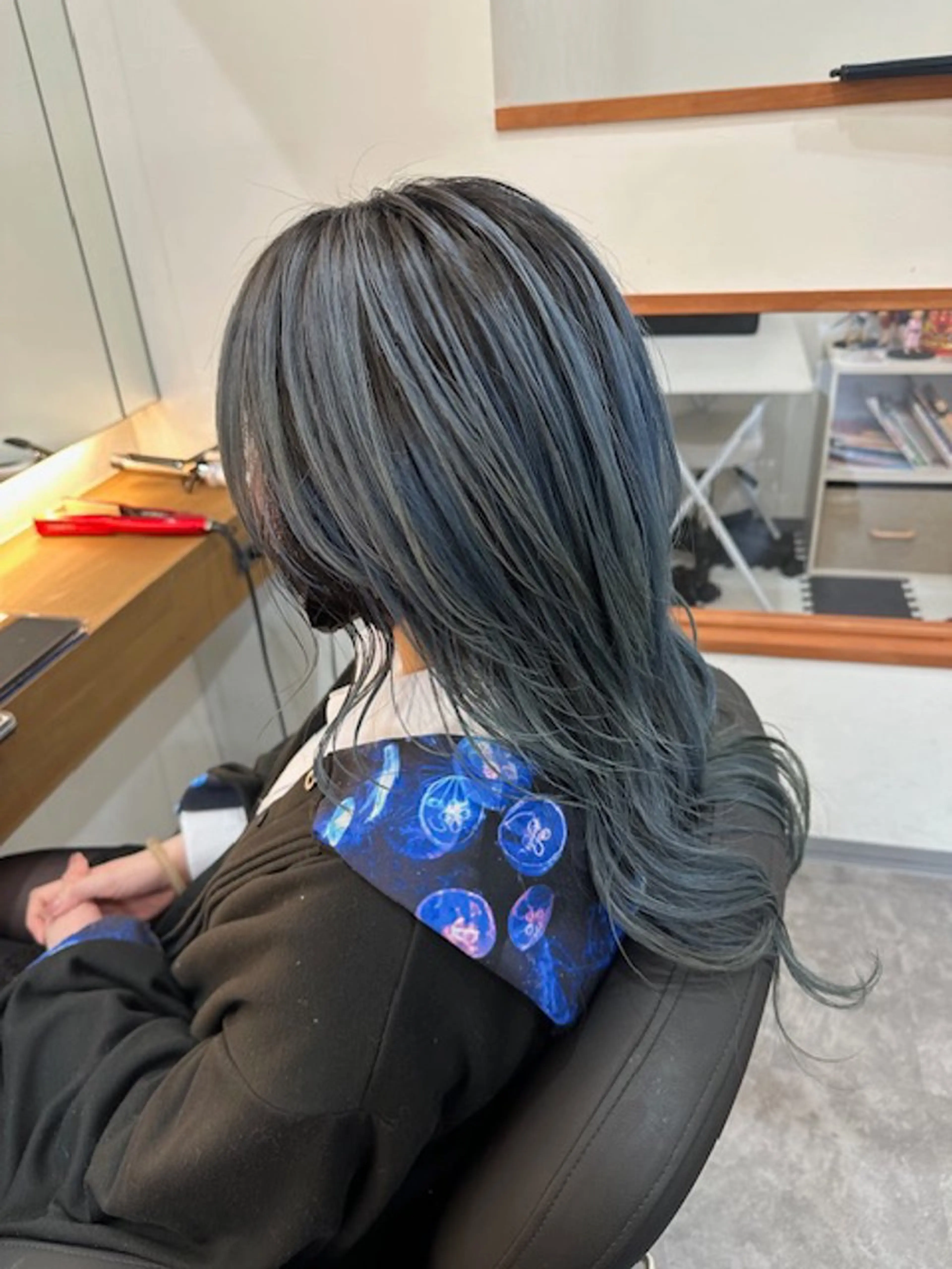 ロング ショートボブ ボブ ハイライト 髪質改善 縮毛矯正 ヘアテラス エムナラテンのヘアスタイル