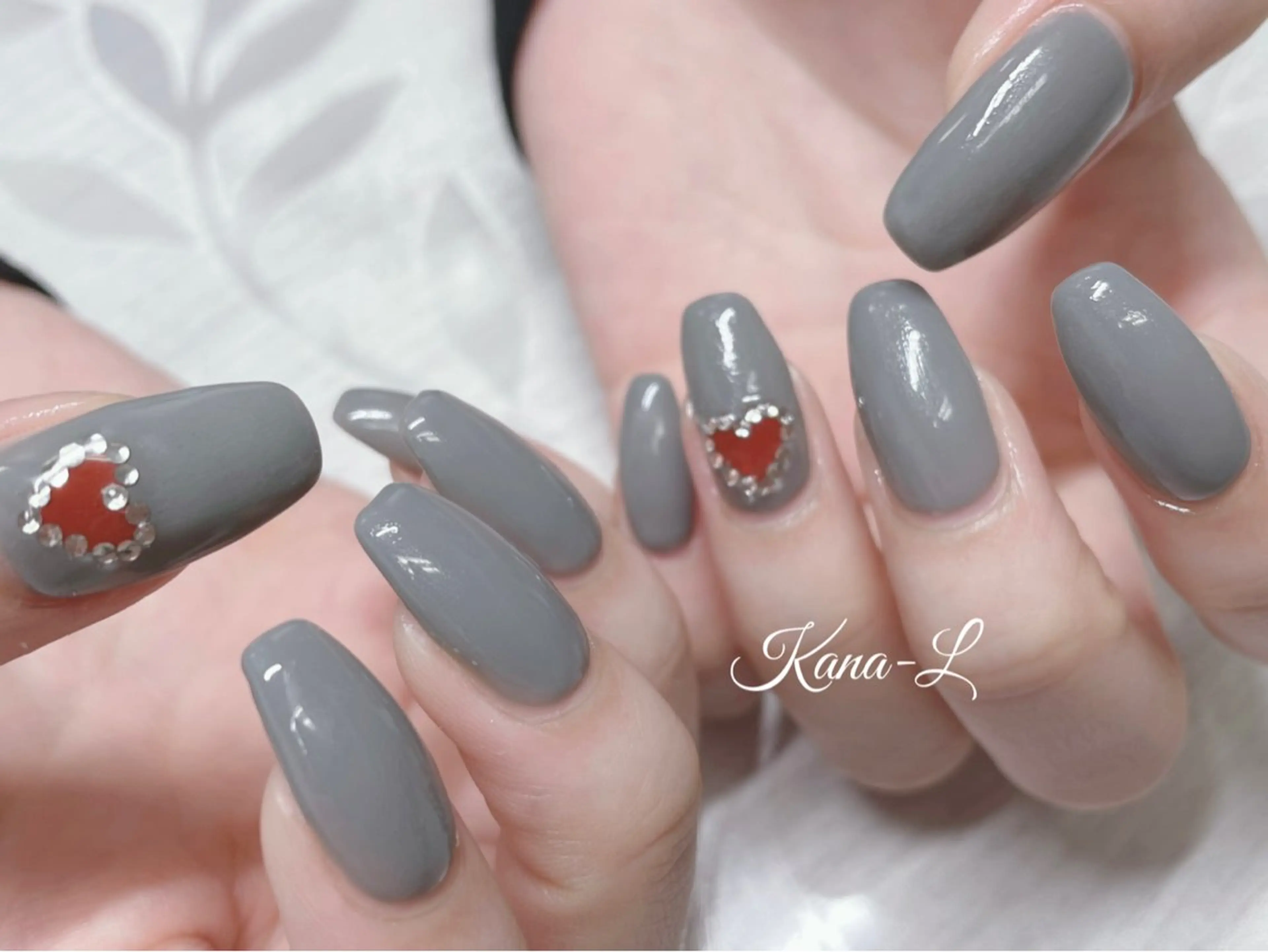 ネイル ジェルネイル ハート 韓国ネイル パラジェル バレンタイン 芦辺 香奈のネイルデザイン