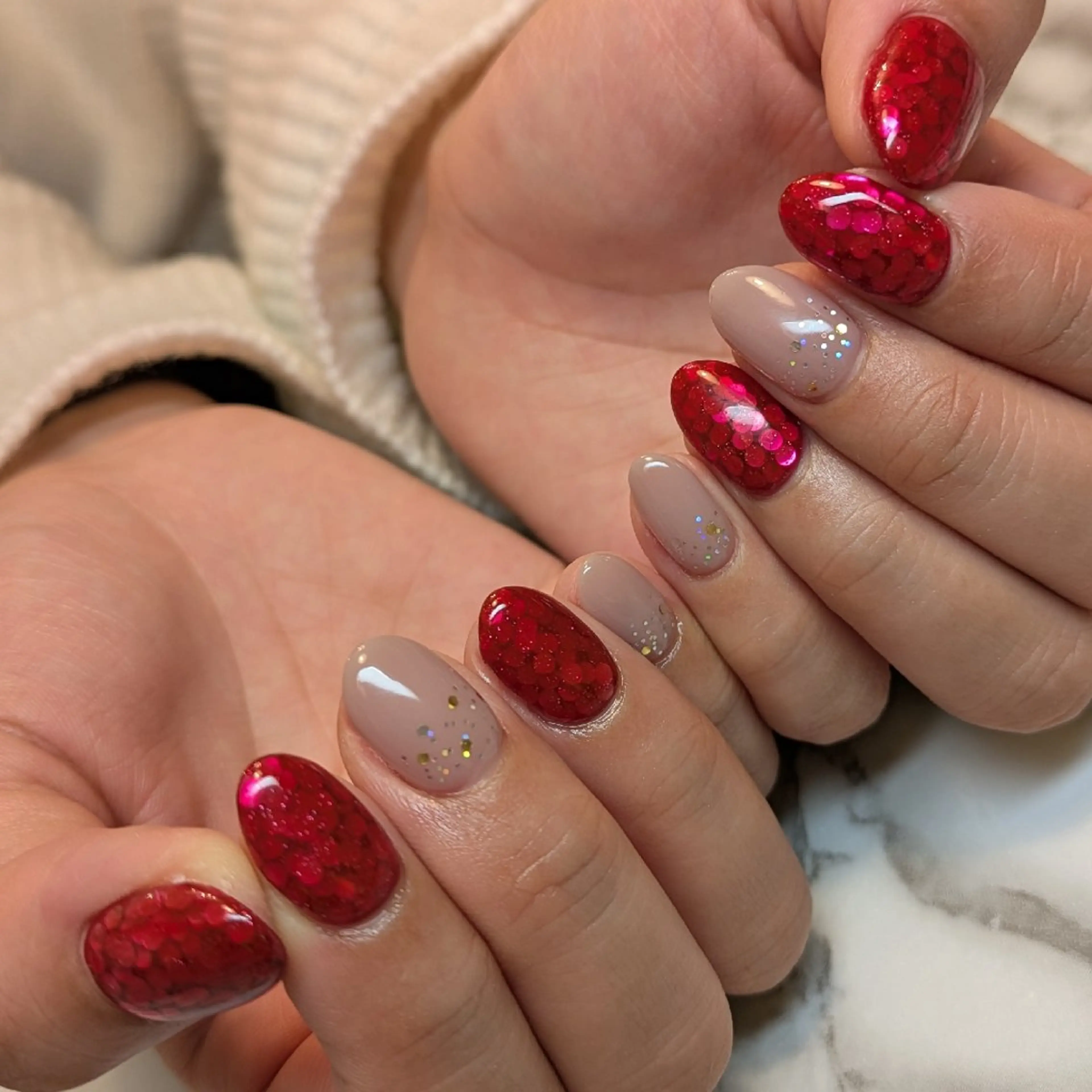 ネイル ホログラムネイル ジェヌインネイル 河内のネイルデザイン