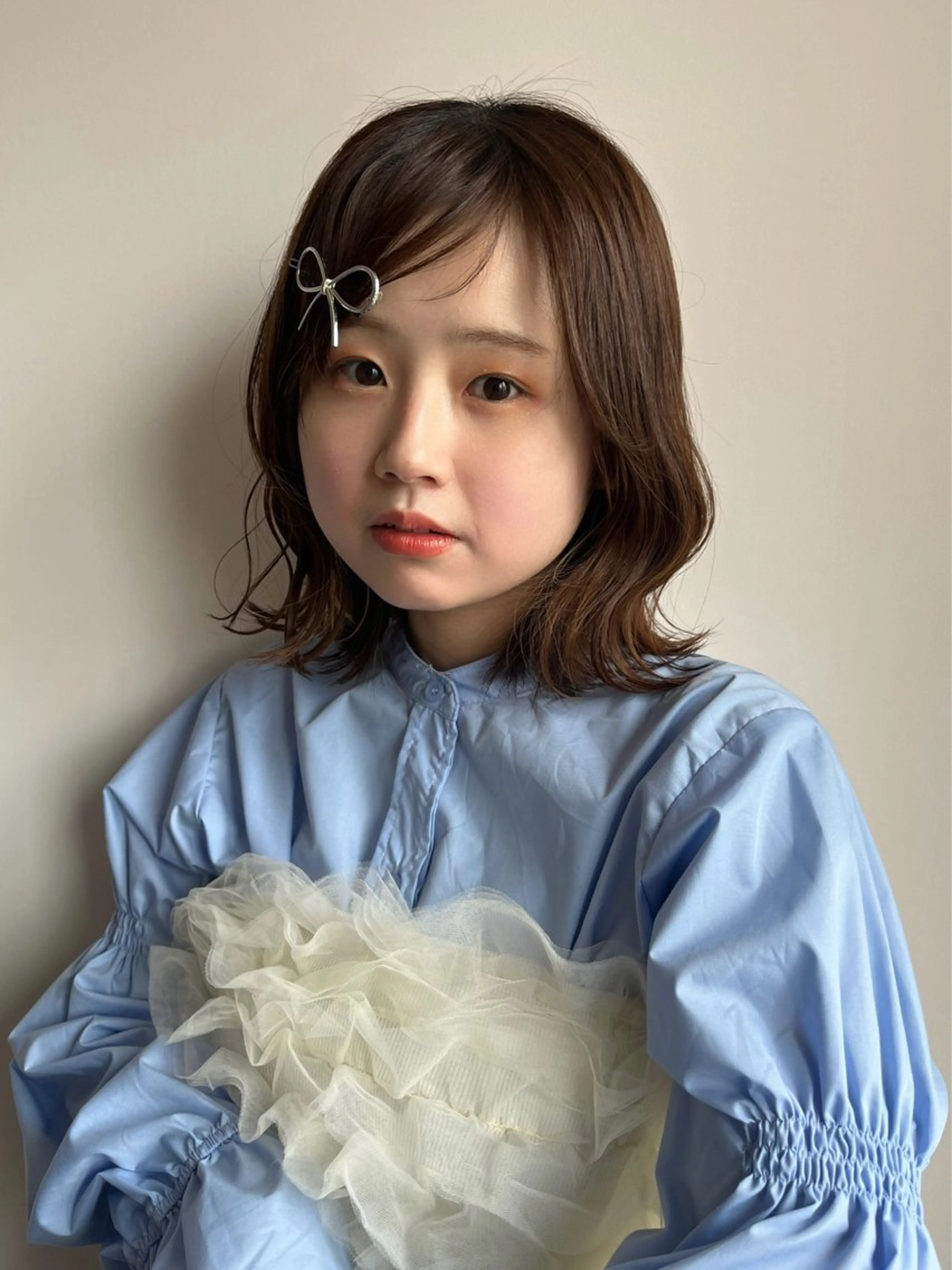 ミディアム カット ヘアカラー パーマ/オリーブ/ 酸性ストレート/ゆなのヘアスタイル