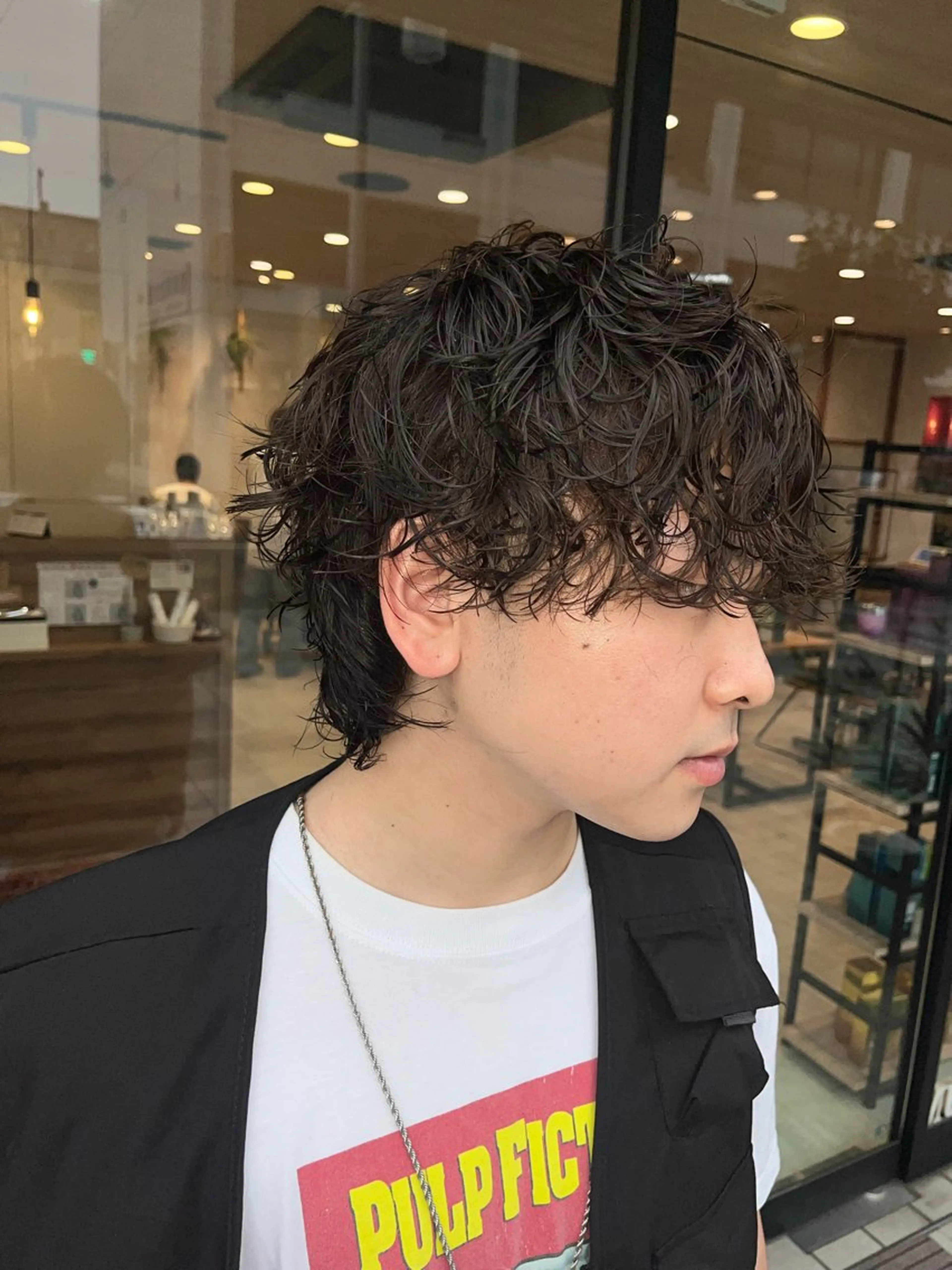 ショート パーマ メンズ メンズパーマ 産休中です 艶カラー♡オカのヘアスタイル