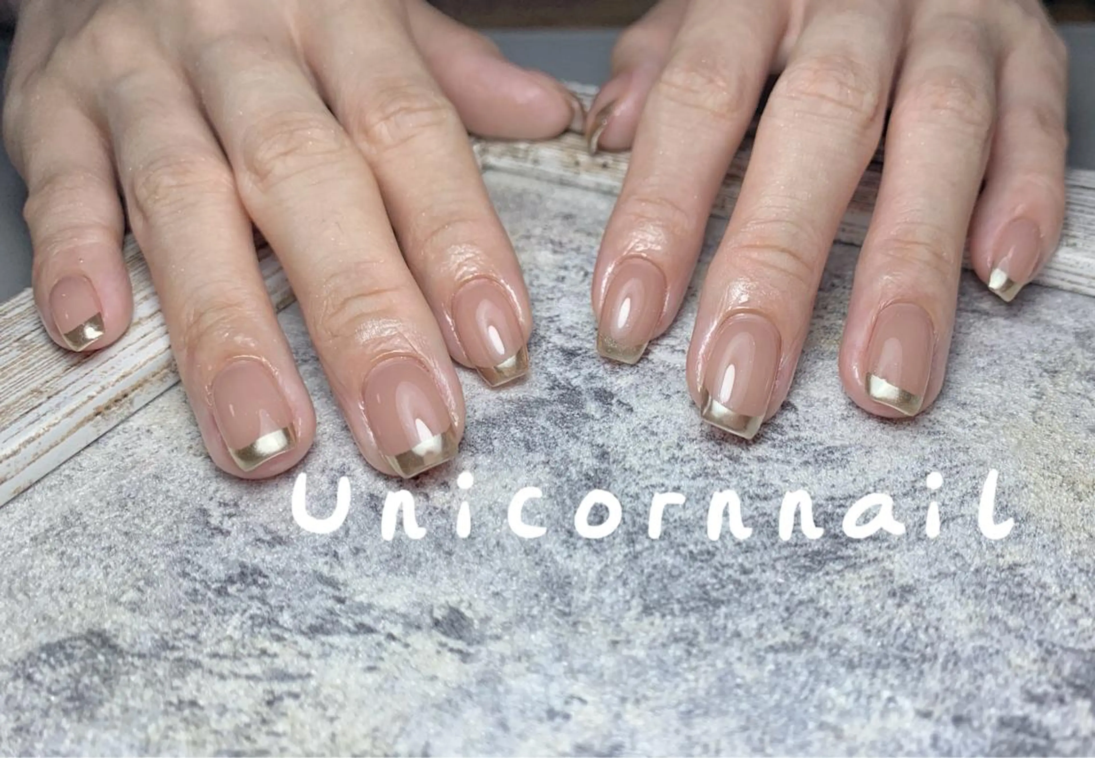 ネイル フレンチネイル ミラーネイル UnicornNail所属・Unicorn Nail 矢場町店のネイルデザイン