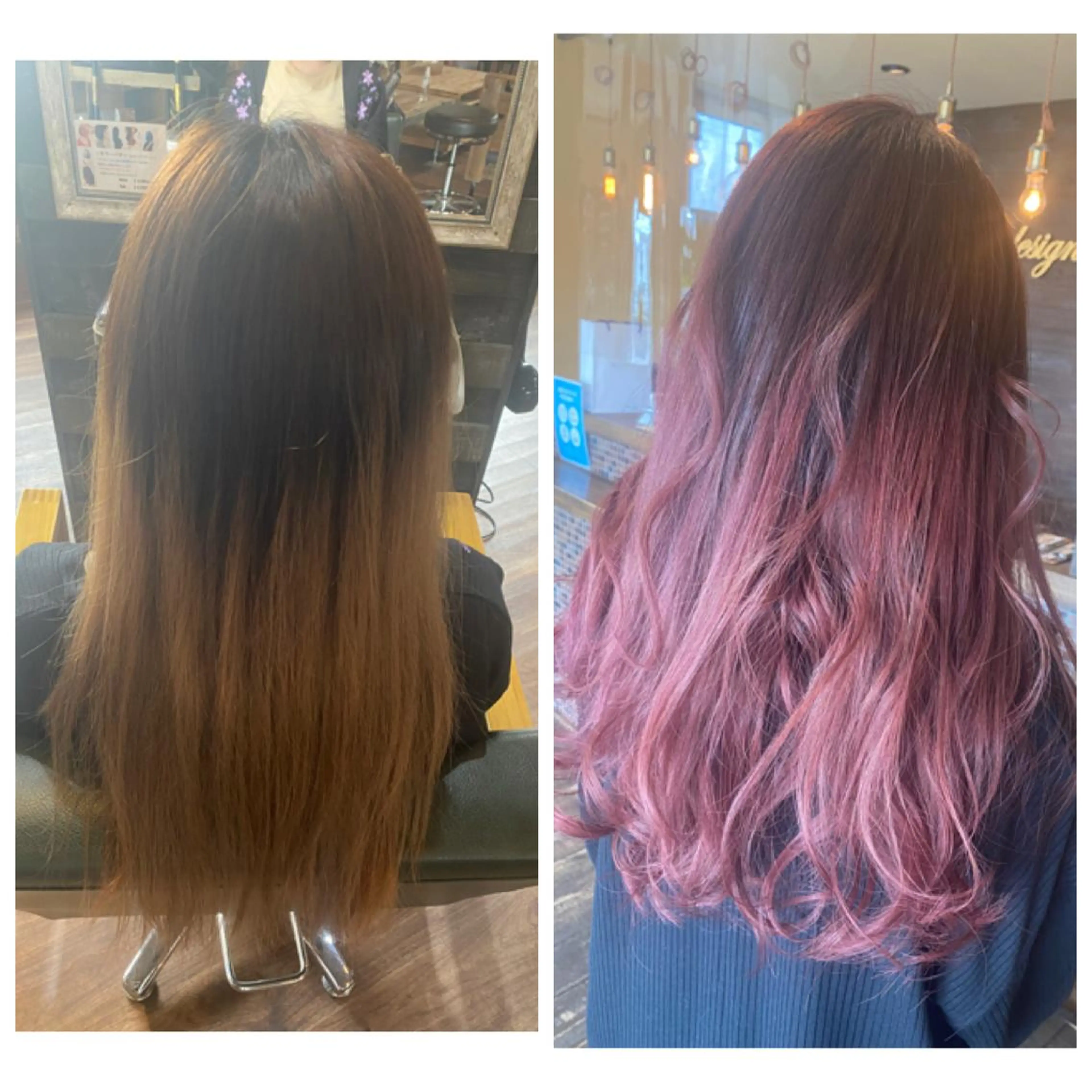 ロング カラー ブリーチ グラデーションカラー ピンクカラー ハイライト/インナー /ブリーチ/レイヤーのヘアスタイル