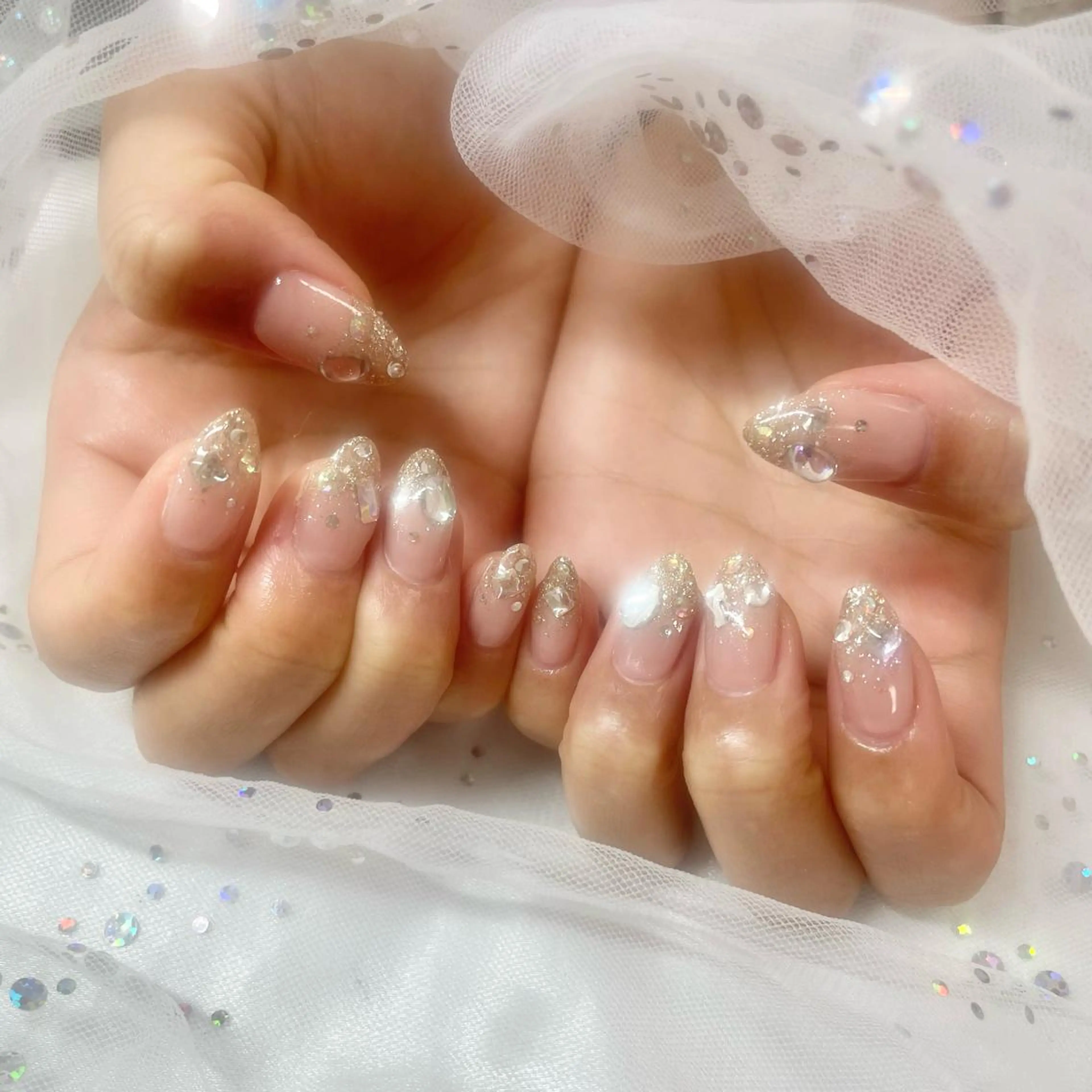 ネイル キラキラネイル ワンホンネイル 🎀AYAKO 🎀中韓ネイルのネイルデザイン