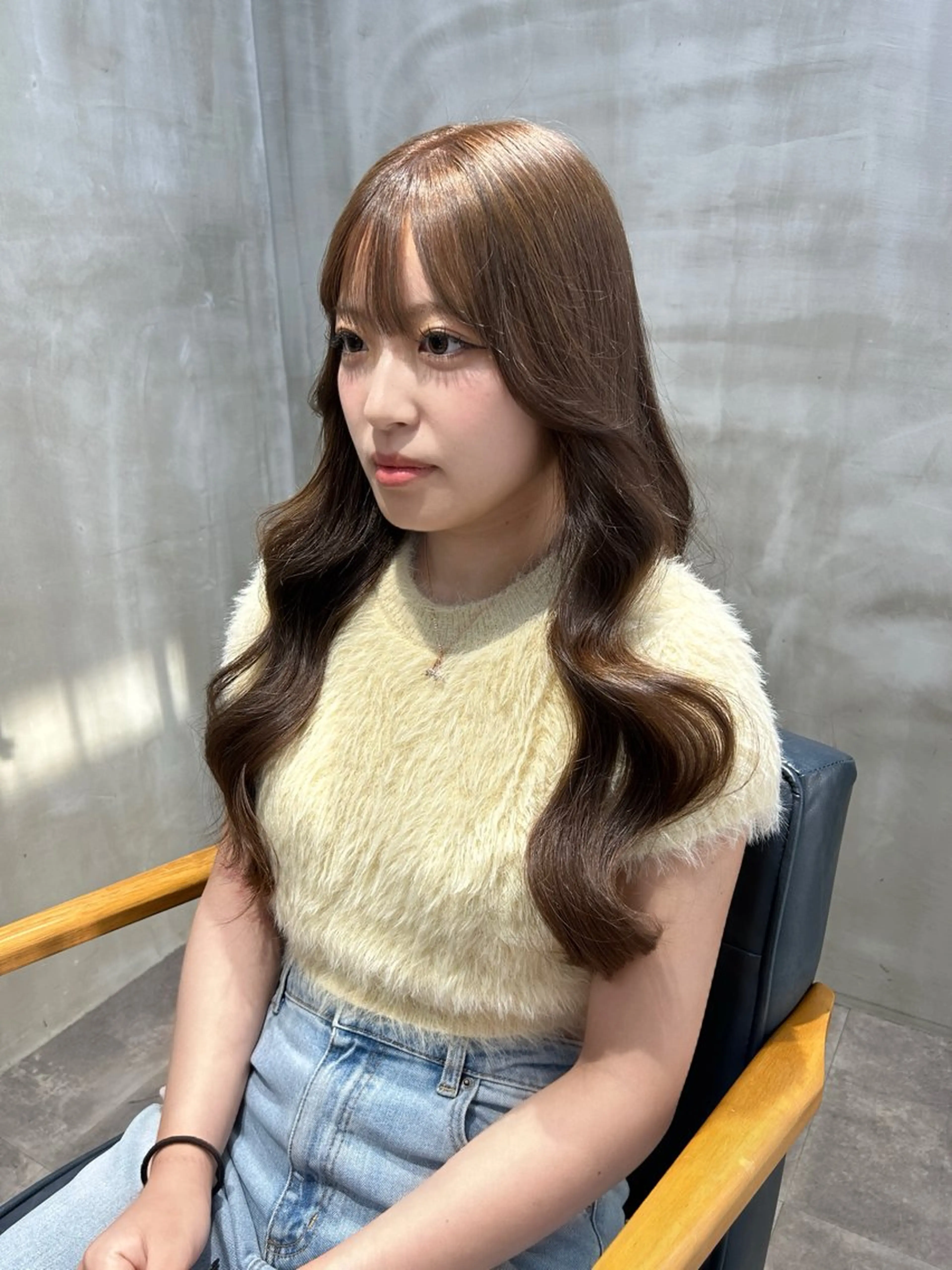 ロング カラー カット ヘアカラー トリートメント newi梅田🫧韓国 ヘア🫧sakiのヘアスタイル