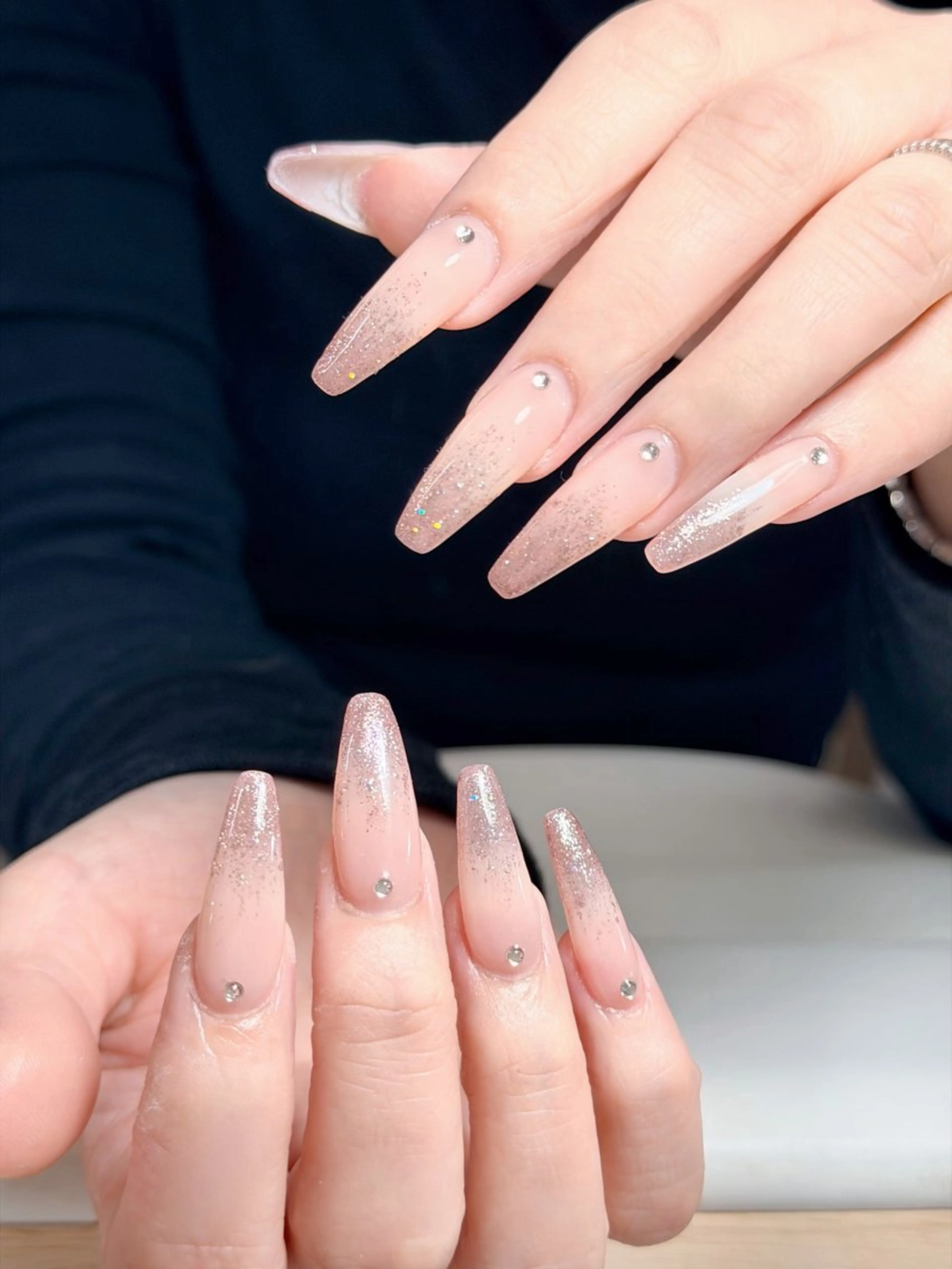 ネイル オーロラネイル ブルー チークネイル フットネイル フレンチネイル ハンドネイル Hana ハナのネイルデザイン