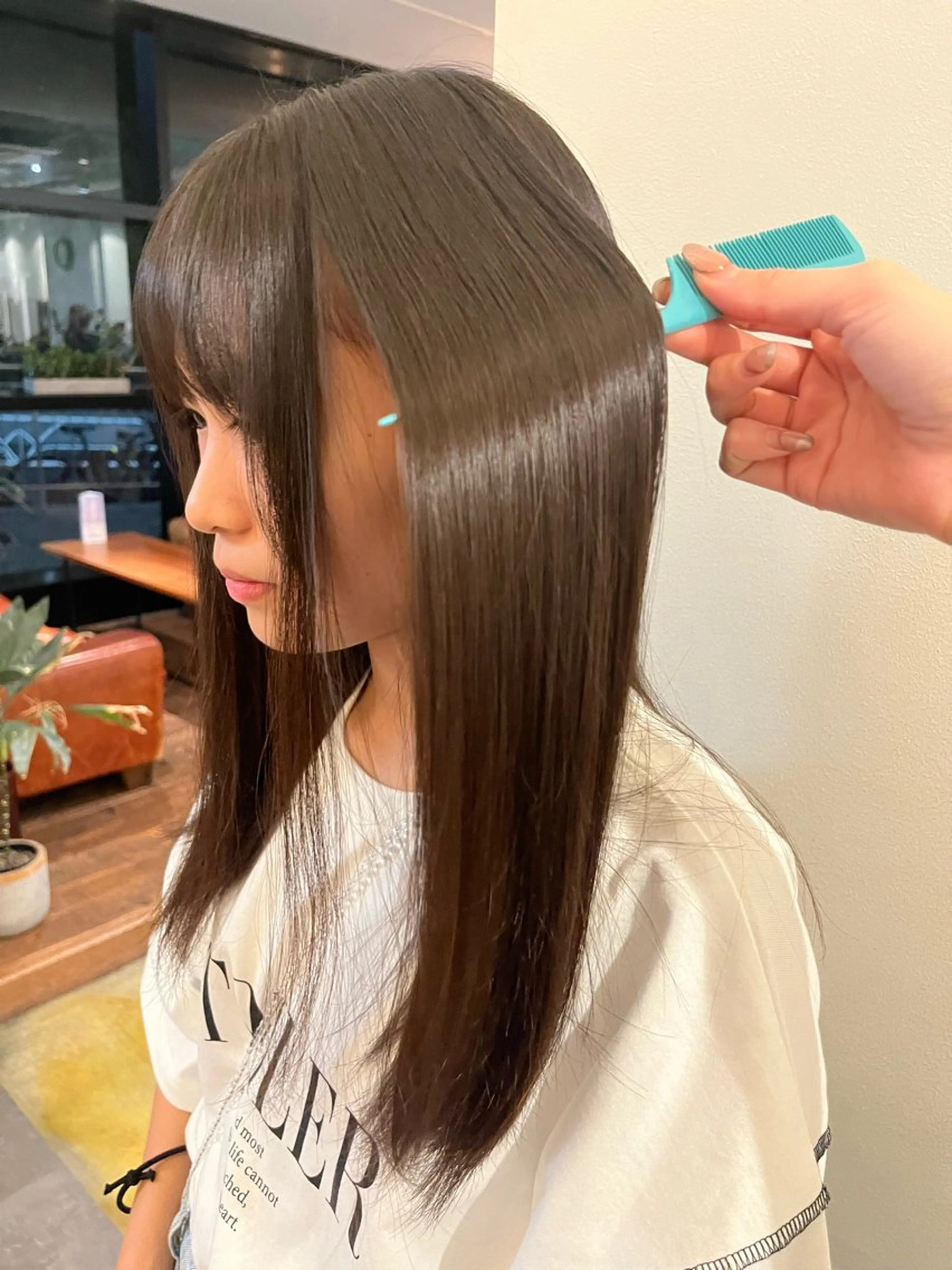 ロング 縮毛矯正 愛瑠奈 erunaのヘアスタイル