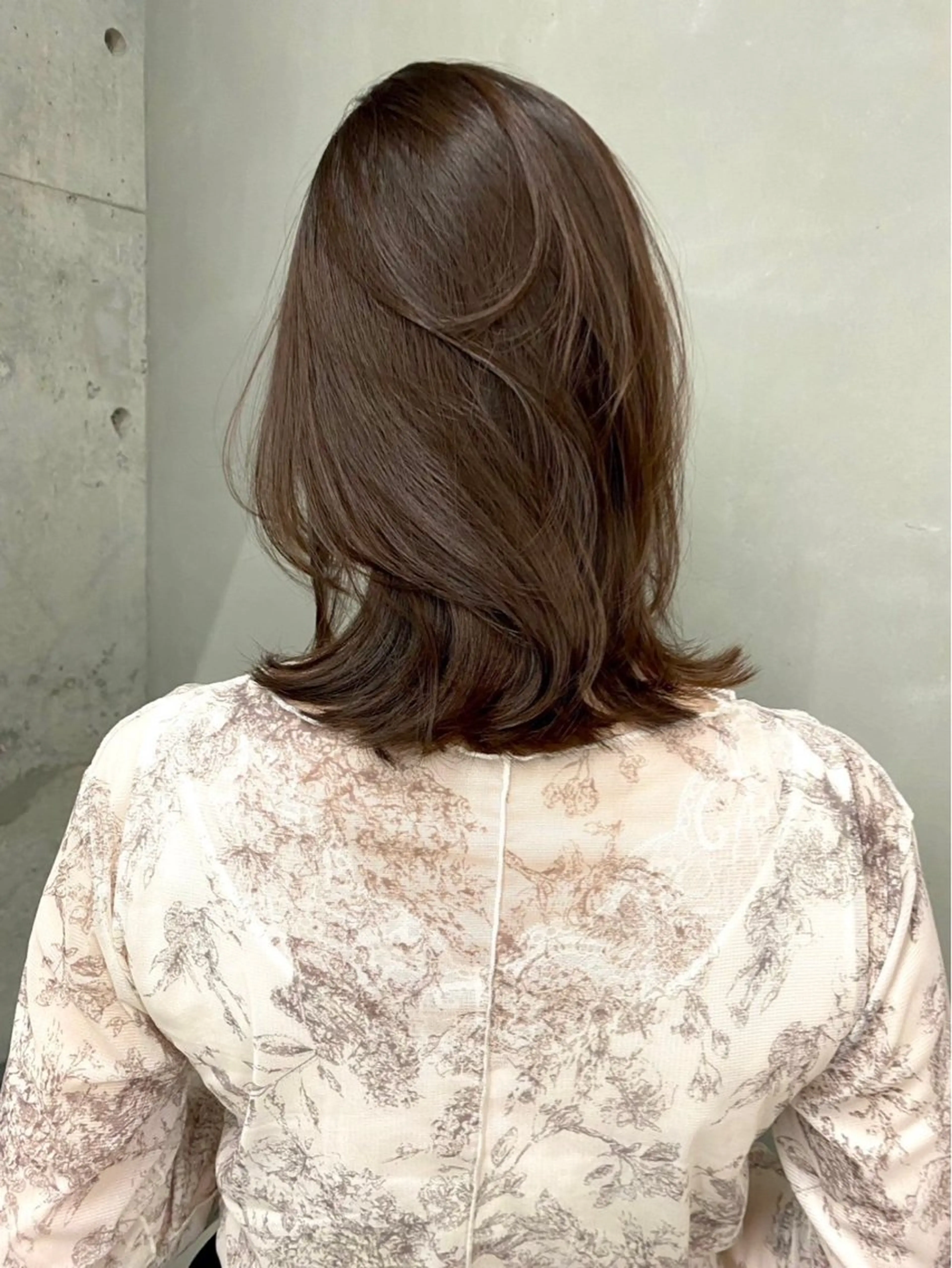 ミディアム カラー カット ヘアカラー トリートメント レイヤー/柔色 カラー/SAkiのヘアスタイル