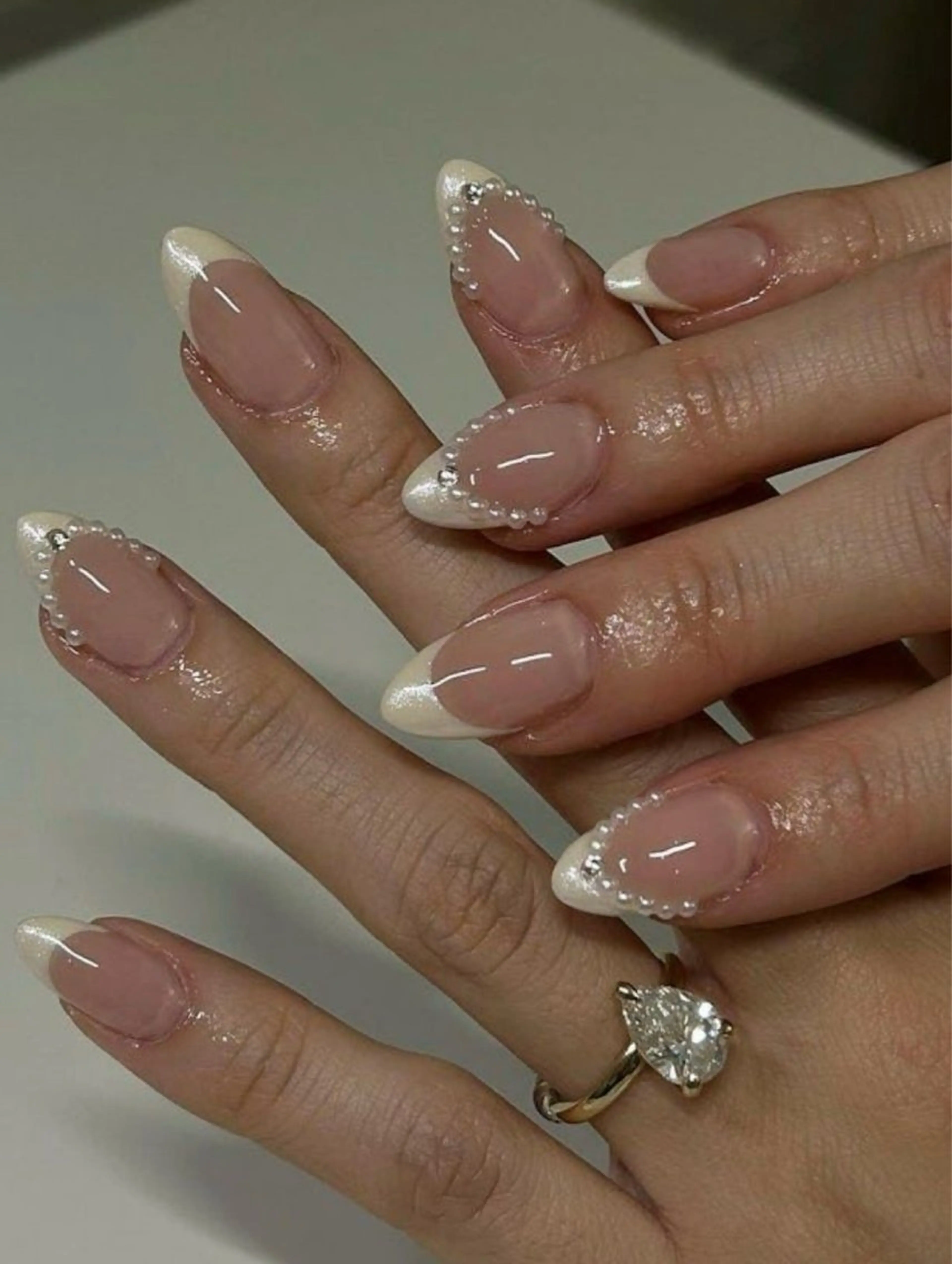 ネイル アートネイル 長さ出し フレンチネイル ジェルネイル 韓国ネイル Kawaii Nail Salon所属・YURI NAIL NARITAのネイルデザイン