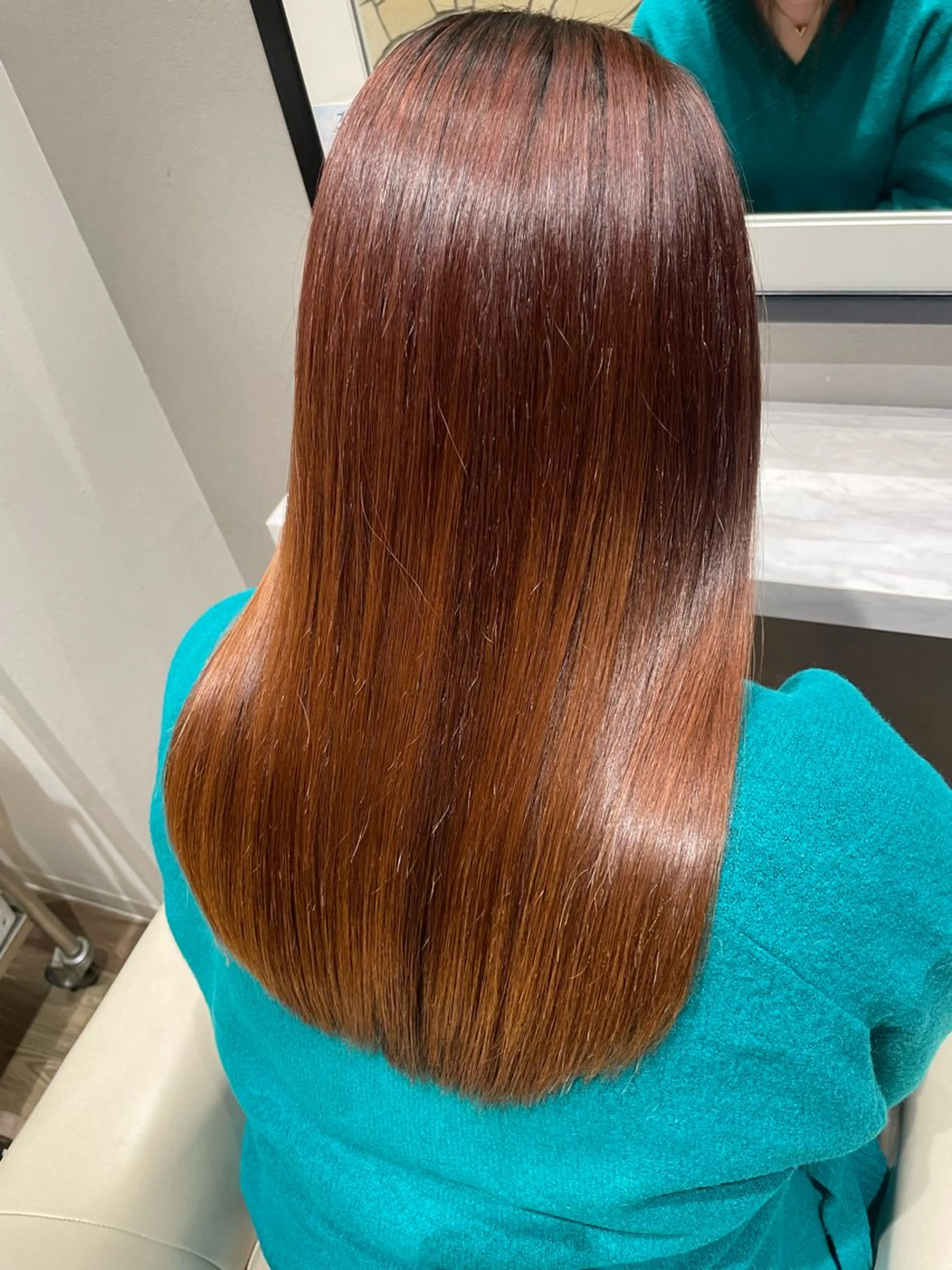 ロング パーマ 縮毛矯正 トリートメント k-twoたき✨艶感 カラー／美髪矯正のヘアスタイル