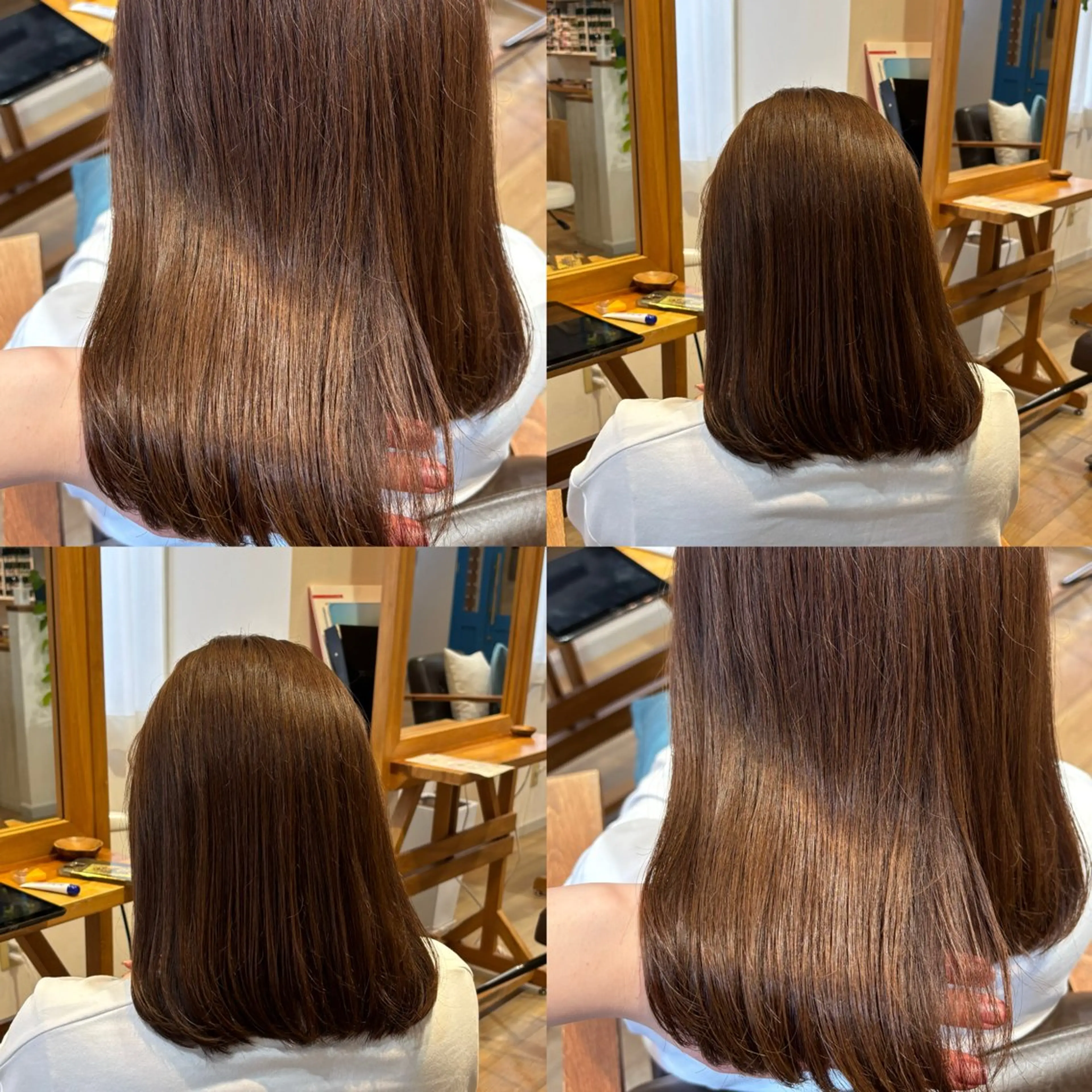 ミディアム カラー ヘアカラー トリートメント RINNO🌷艶髪/ 透明感&艶カラーのヘアスタイル