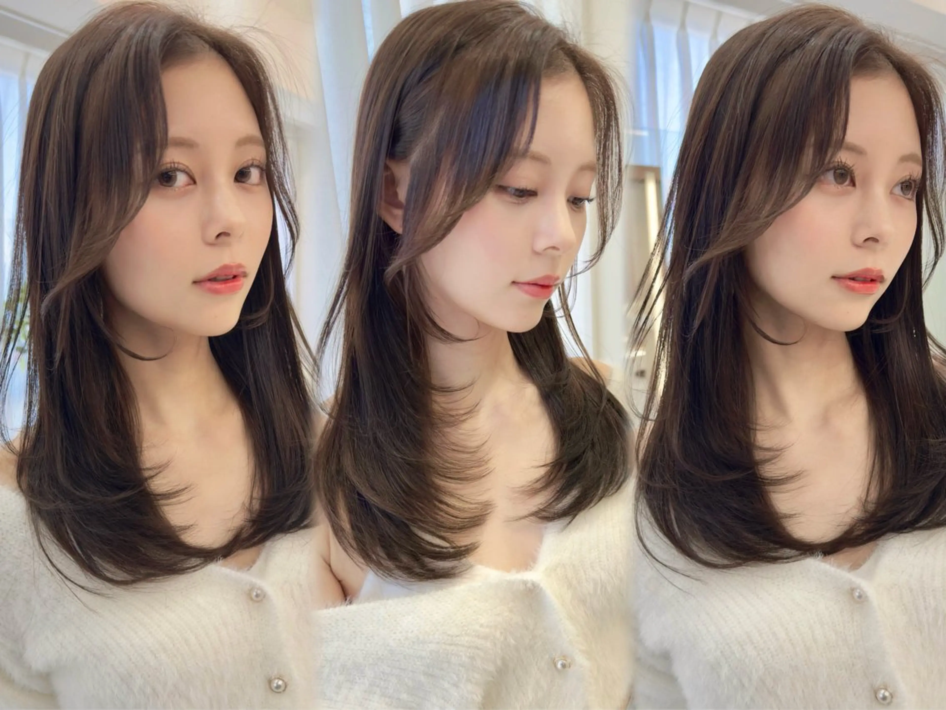 セミロング カラー カット ヘアカラー トリートメント レイヤー❣️縮毛矯正 川村利幸のヘアスタイル