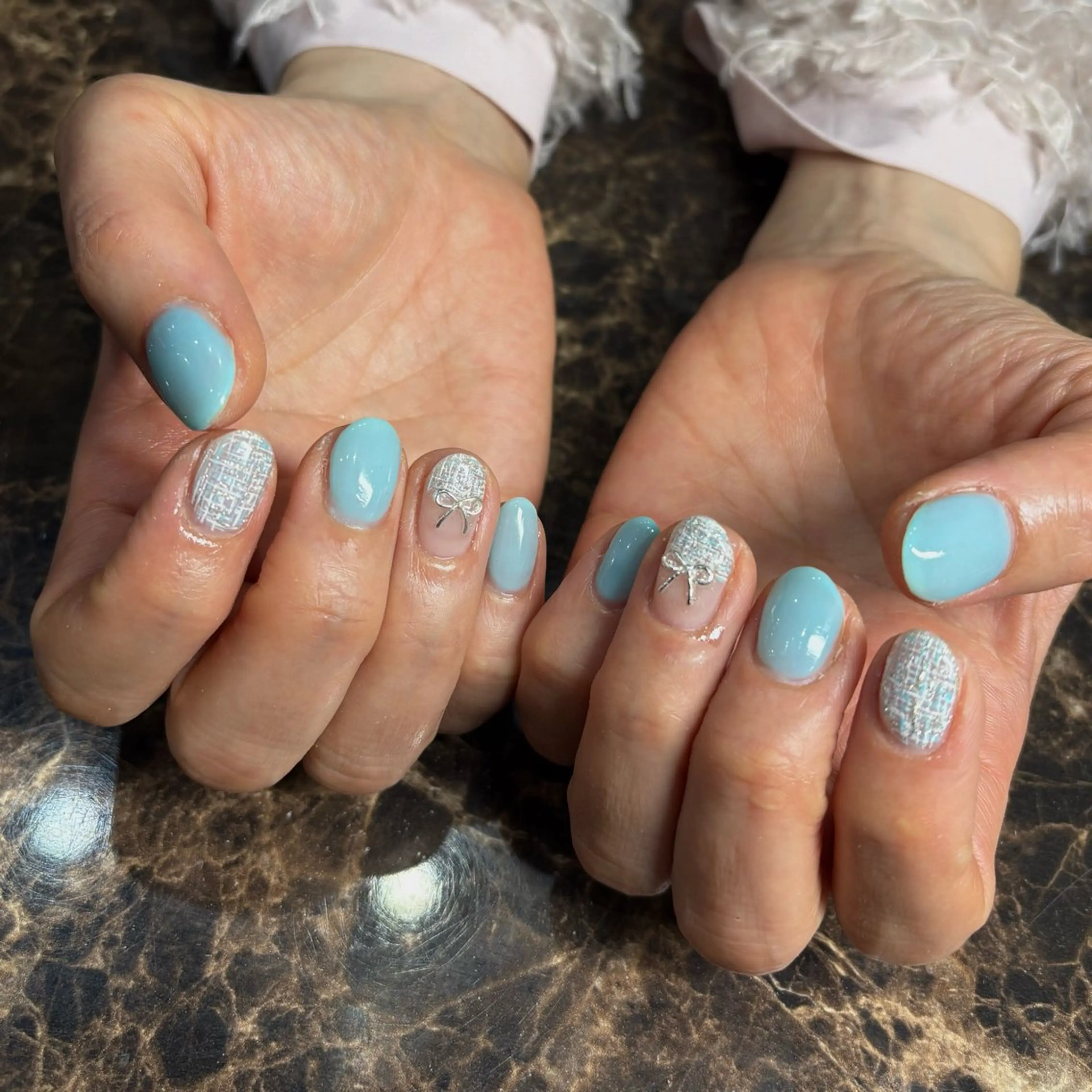 ネイル ツイードネイル 冬ネイル ハンドネイル IROHA NAIL 長谷川唯惺のネイルデザイン