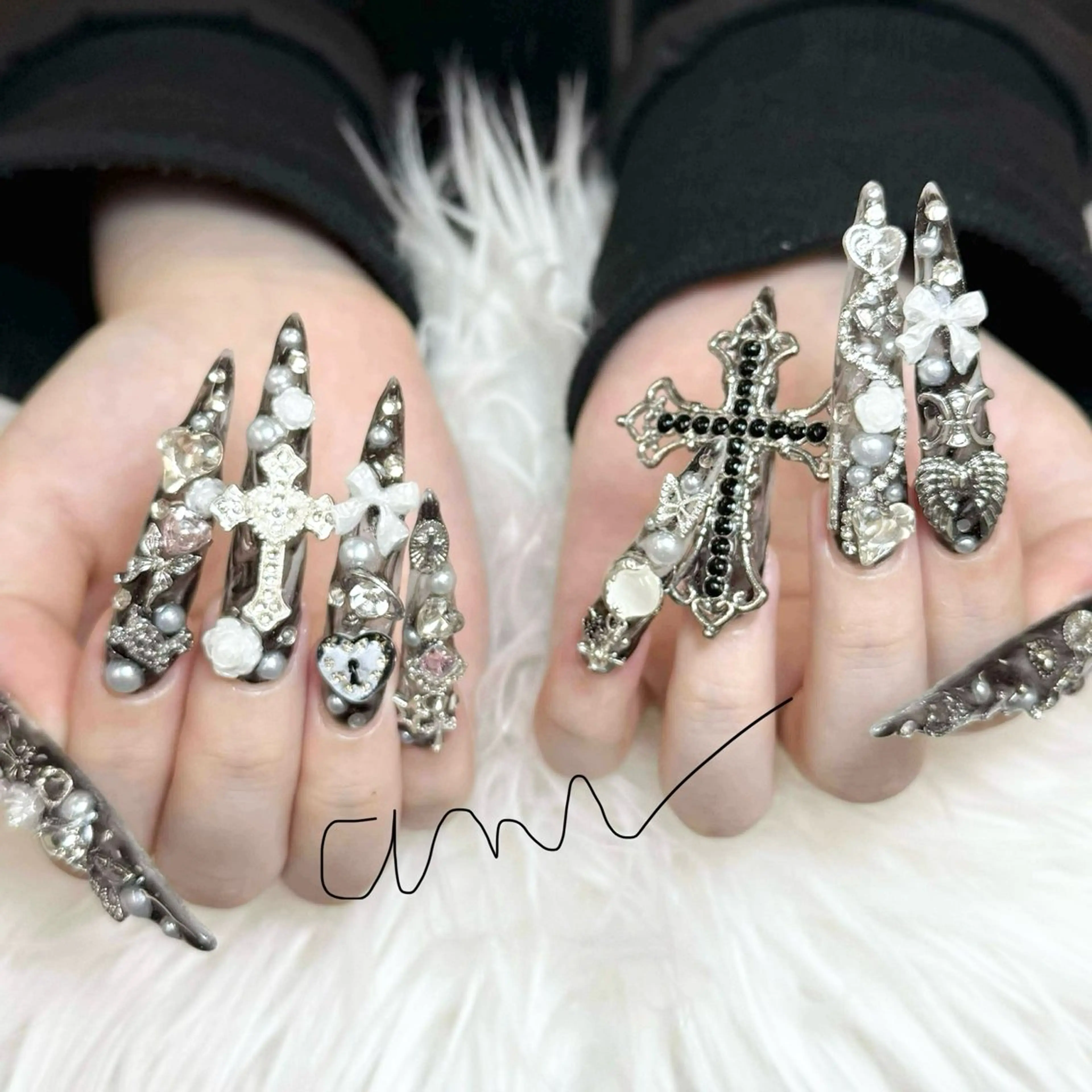 ネイル アートネイル オーロラネイル チークネイル 長さ出し フットネイル ハンドネイル Anh 高田馬場のネイルデザイン