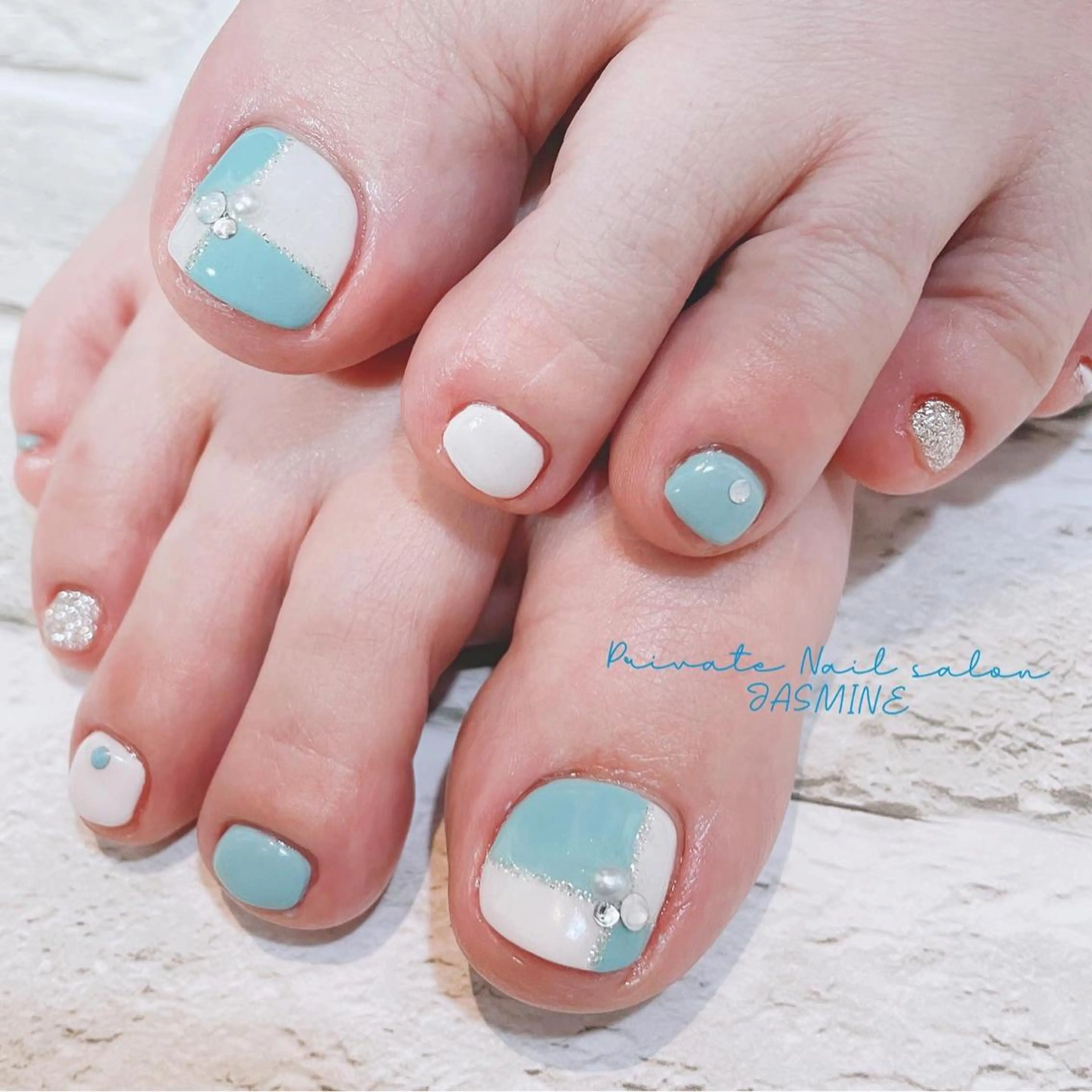ネイル ブルー Nail salon JASMINEのネイルデザイン