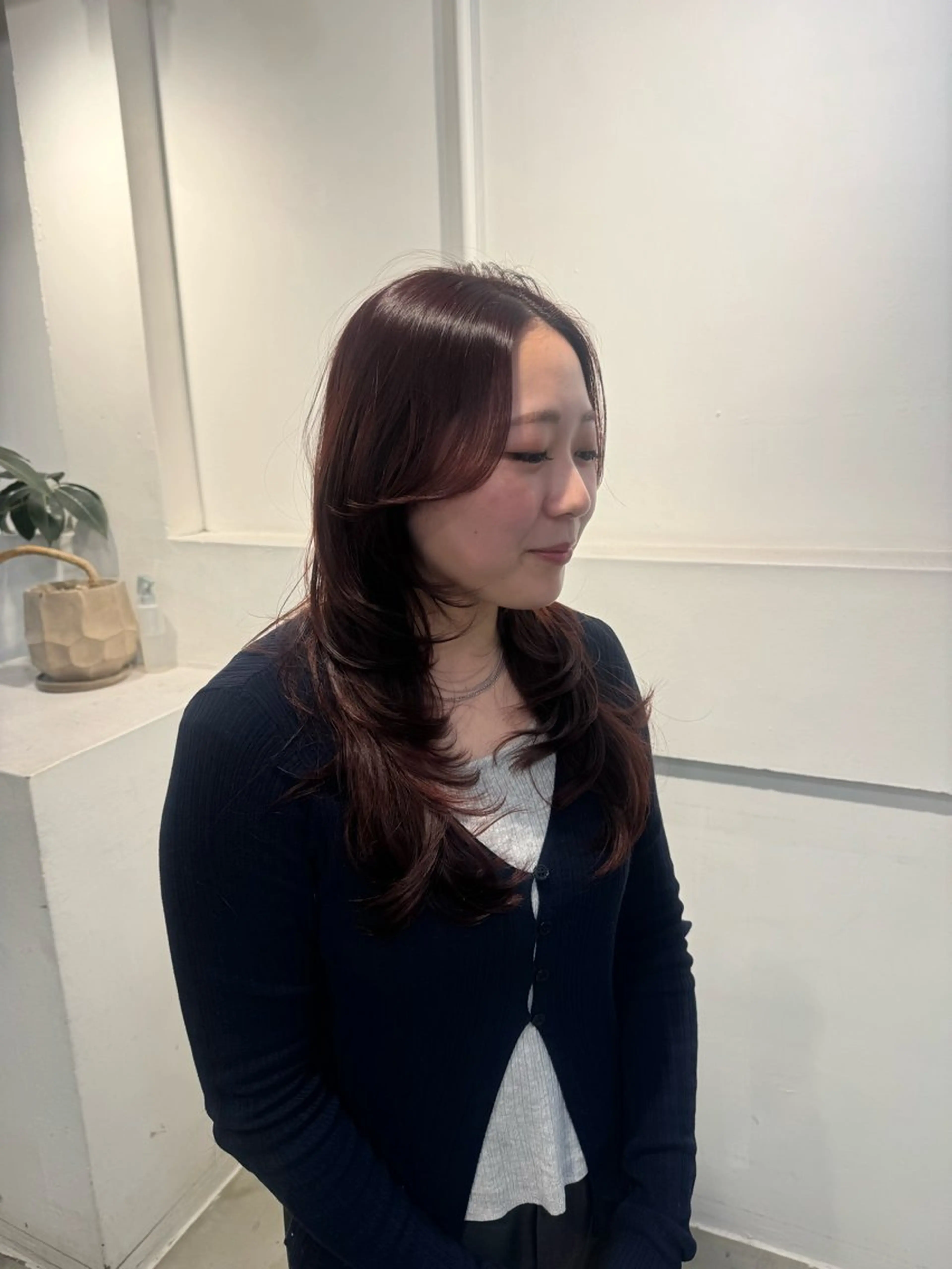 セミロング カット ヘアカラー トリートメント 顔周りcut・ご相談 ＝新宿しずく🇰🇷のヘアスタイル