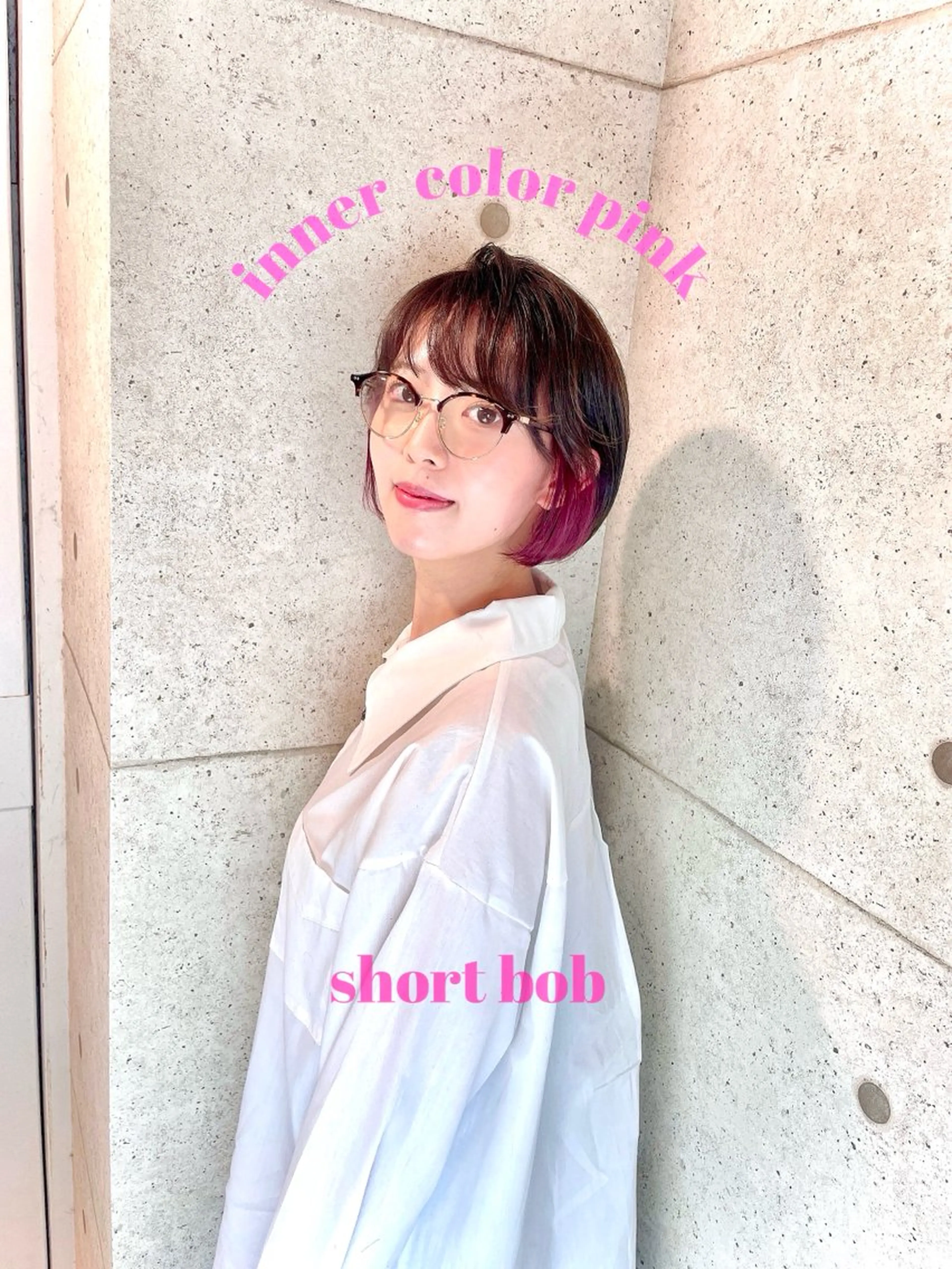 ショート カラー 韓国風/小顔レイヤー /艶カラーのヘアスタイル