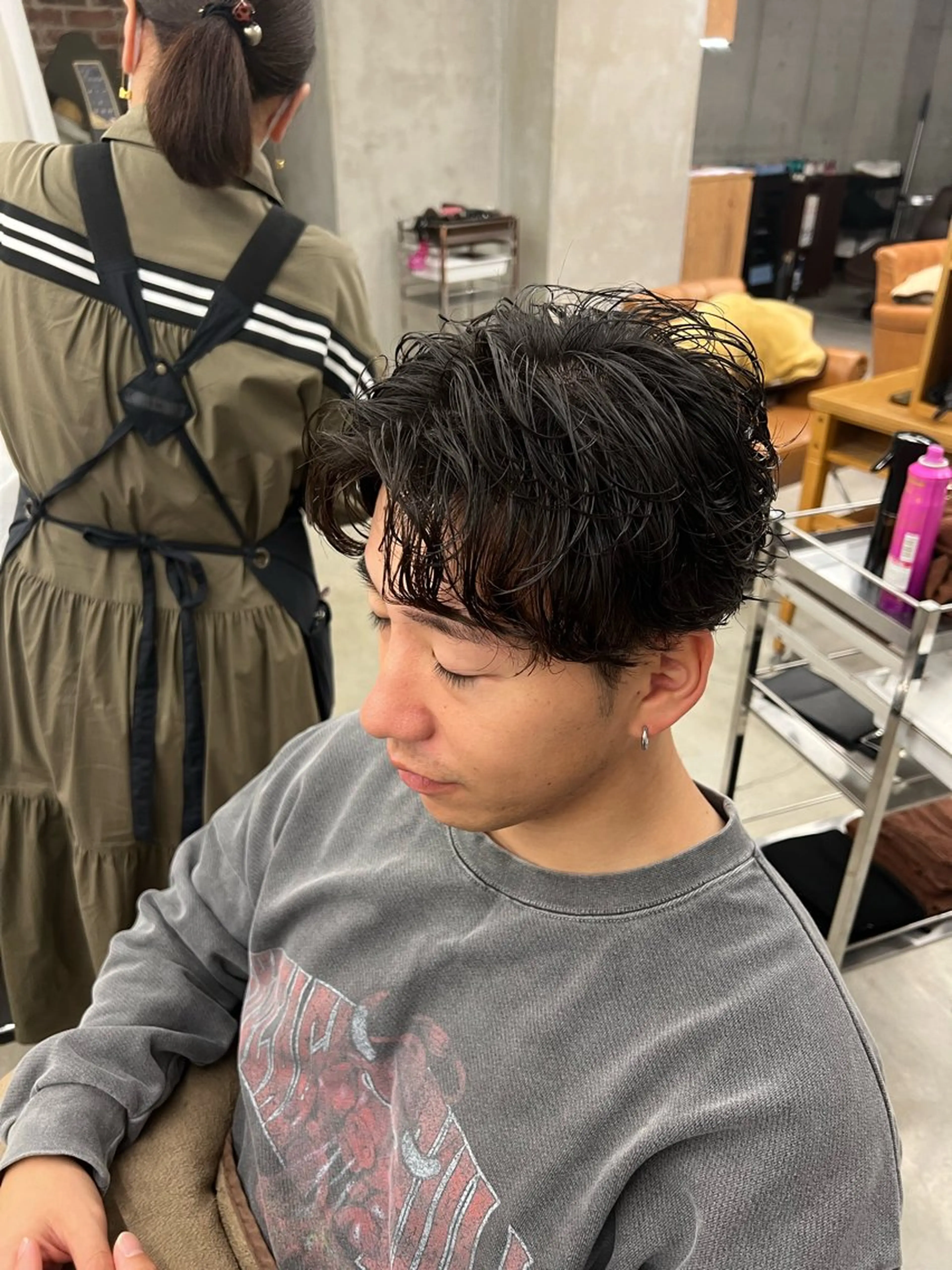 ミディアム カット パーマ 山野愛子美容室　銀座店所属・tomoメンズ特化 /パーマ/カットのヘアスタイル