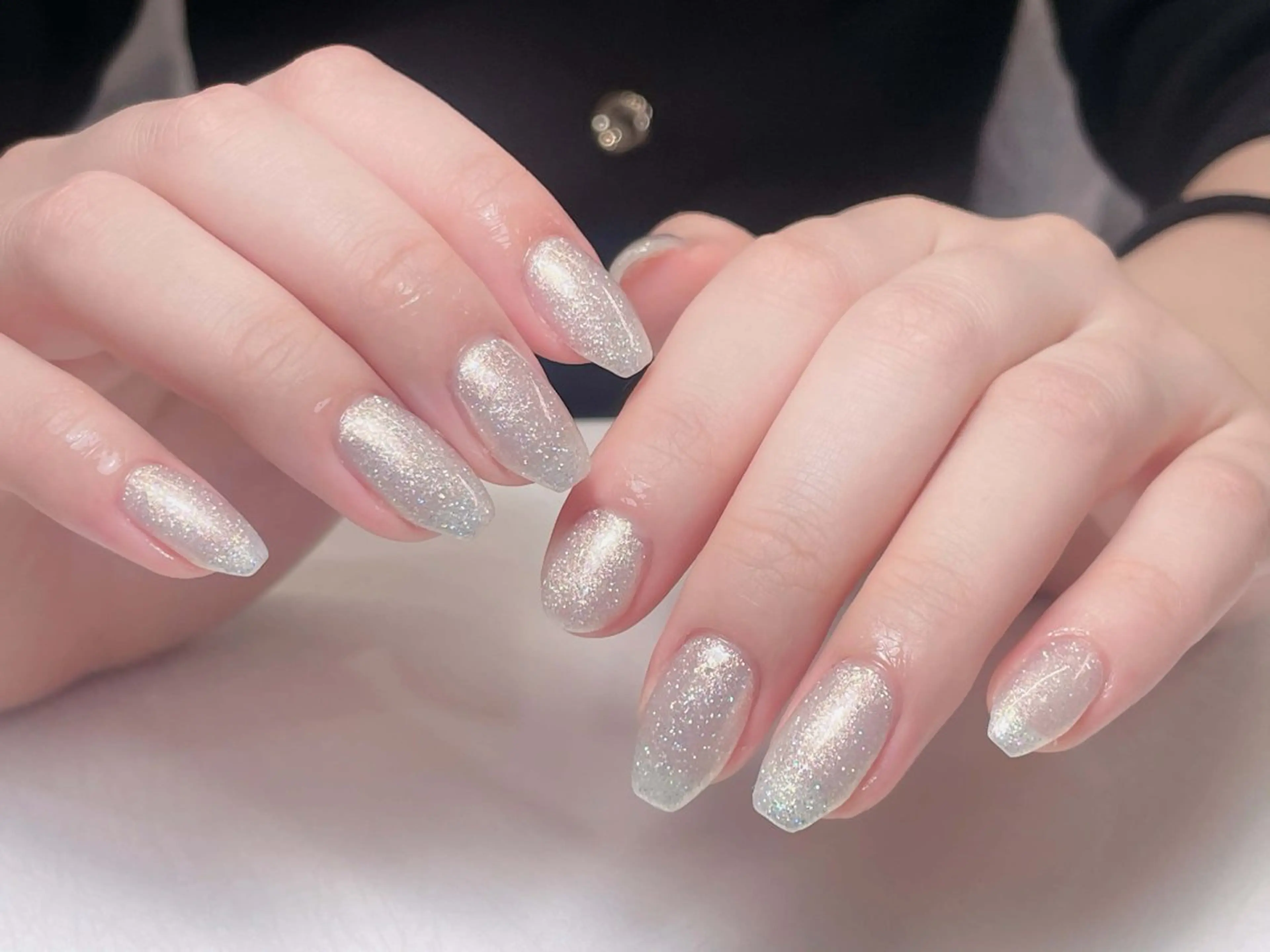 ネイル アートネイル フレンチネイル ジェルネイル ガーリー ガラスフレンチ ハンドネイル 中野駅から2分 MEO NAILのネイルデザイン