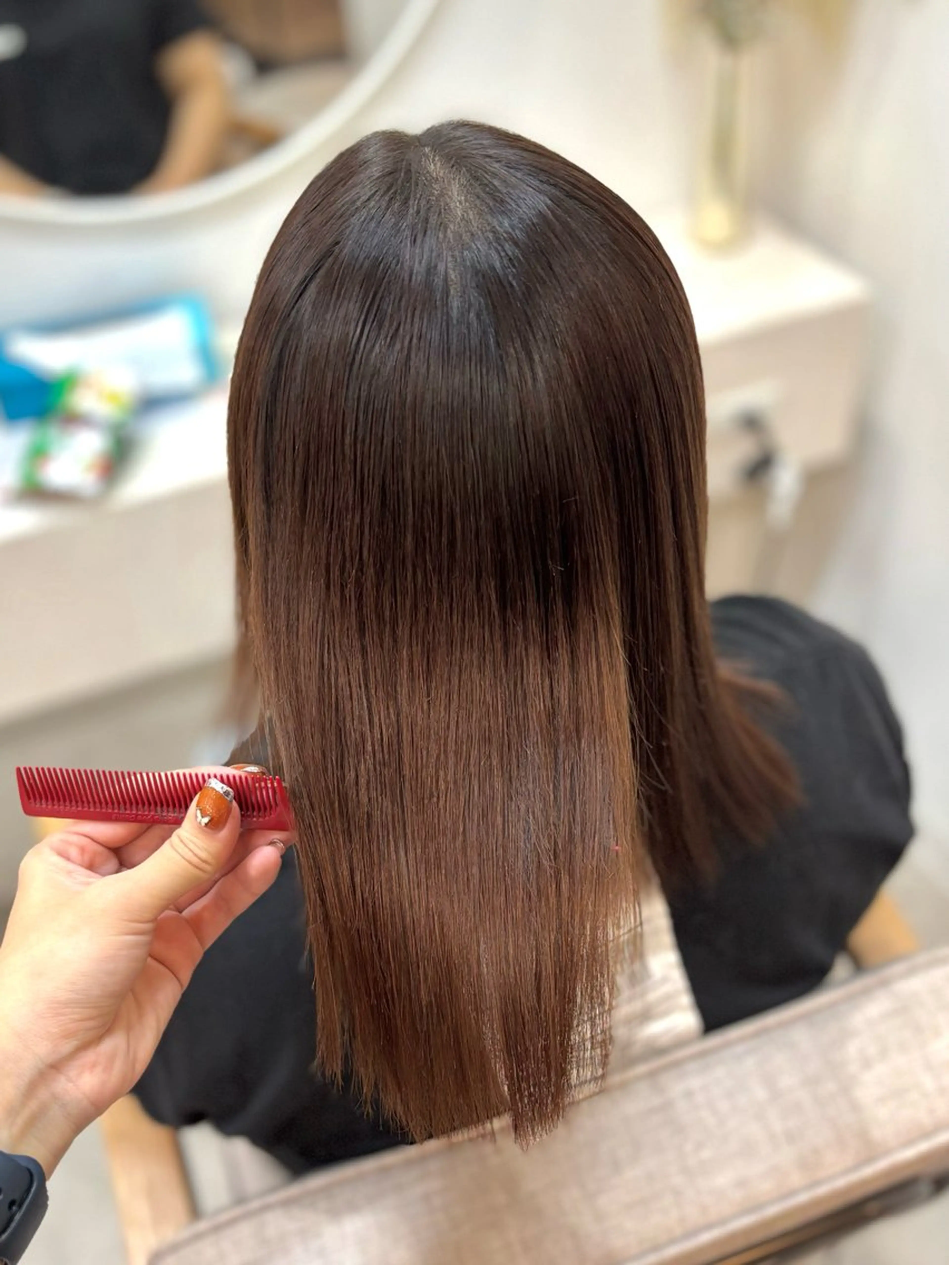 ミディアム 縮毛矯正 NANA🍊/熊谷 /縮毛矯正/髪質改善のヘアスタイル