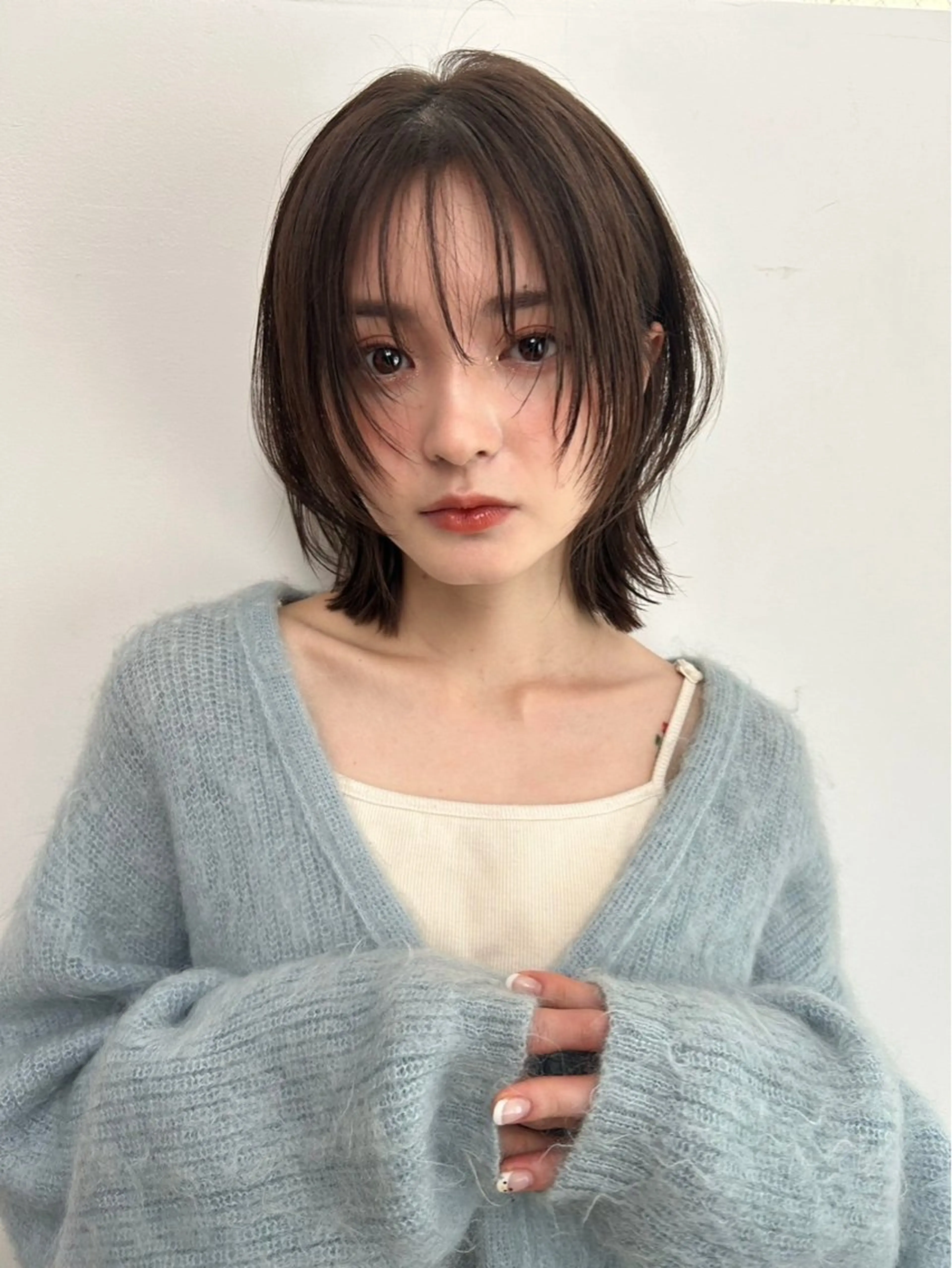 ミディアム カット ヘアカラー トリートメント 透明感カラー/ レイヤー🪽千優のヘアスタイル