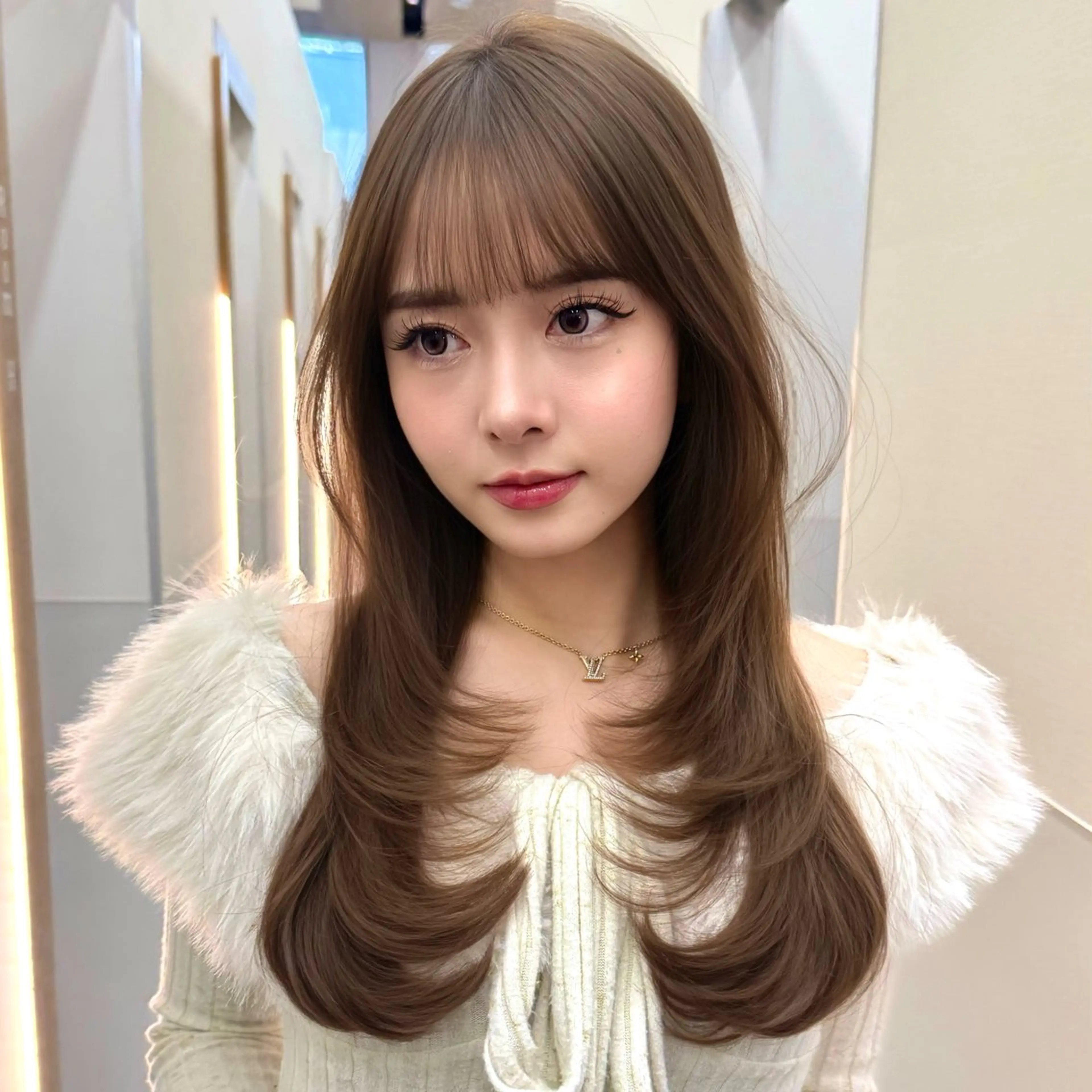 セミロング カット ヘアカラー トリートメント SALOWIN銀座六丁目店所属・️🫧レイヤーカット 銀座/れいか️️🫧のヘアスタイル