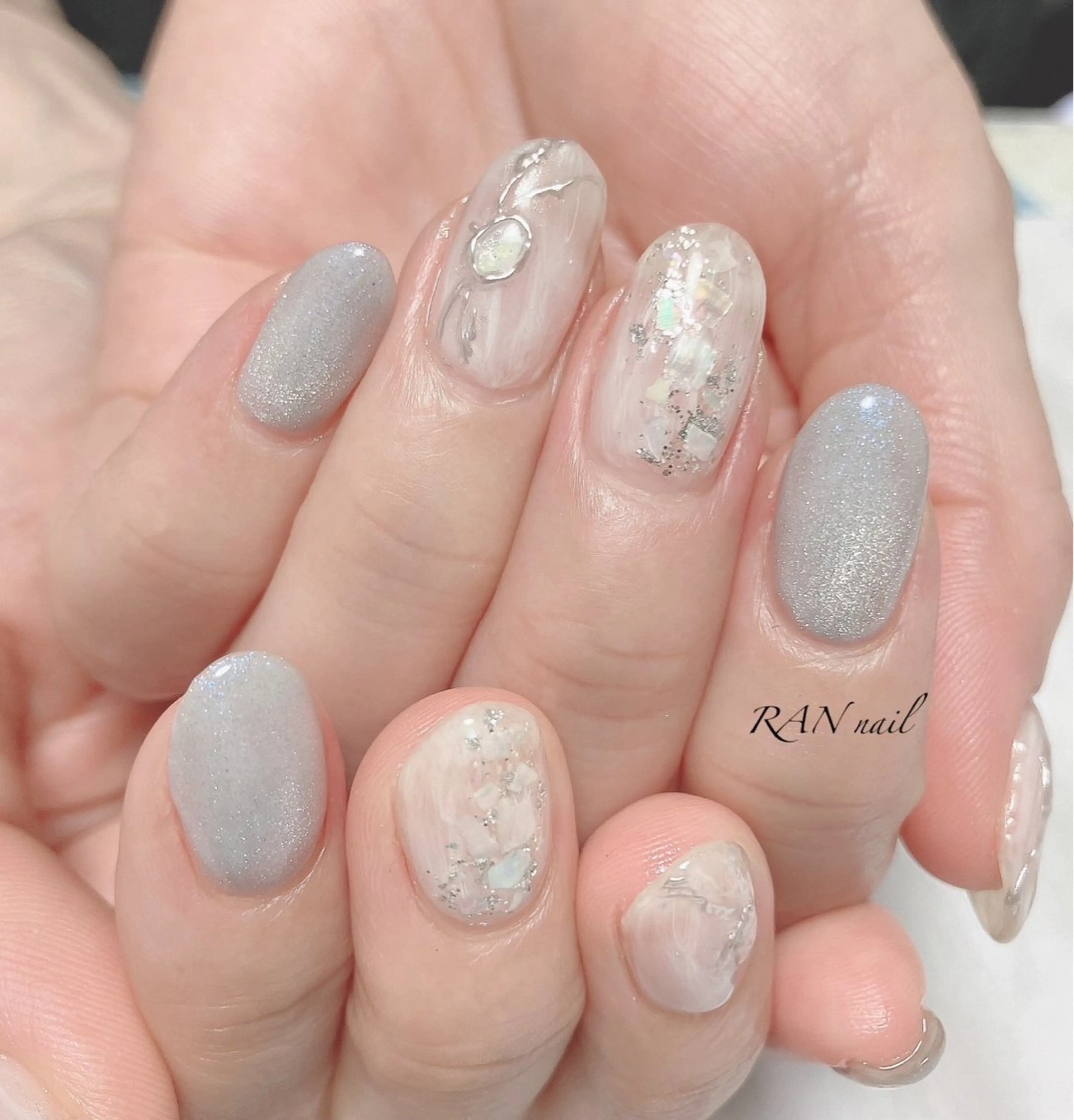 ネイル アートネイル 氷ネイル・うるうるネイル キラキラネイル マグネットネイル ニュアンスネイル ハンドネイル フットネイル RAN nail 〜ランネイル〜所属・RAN nailのネイルデザイン