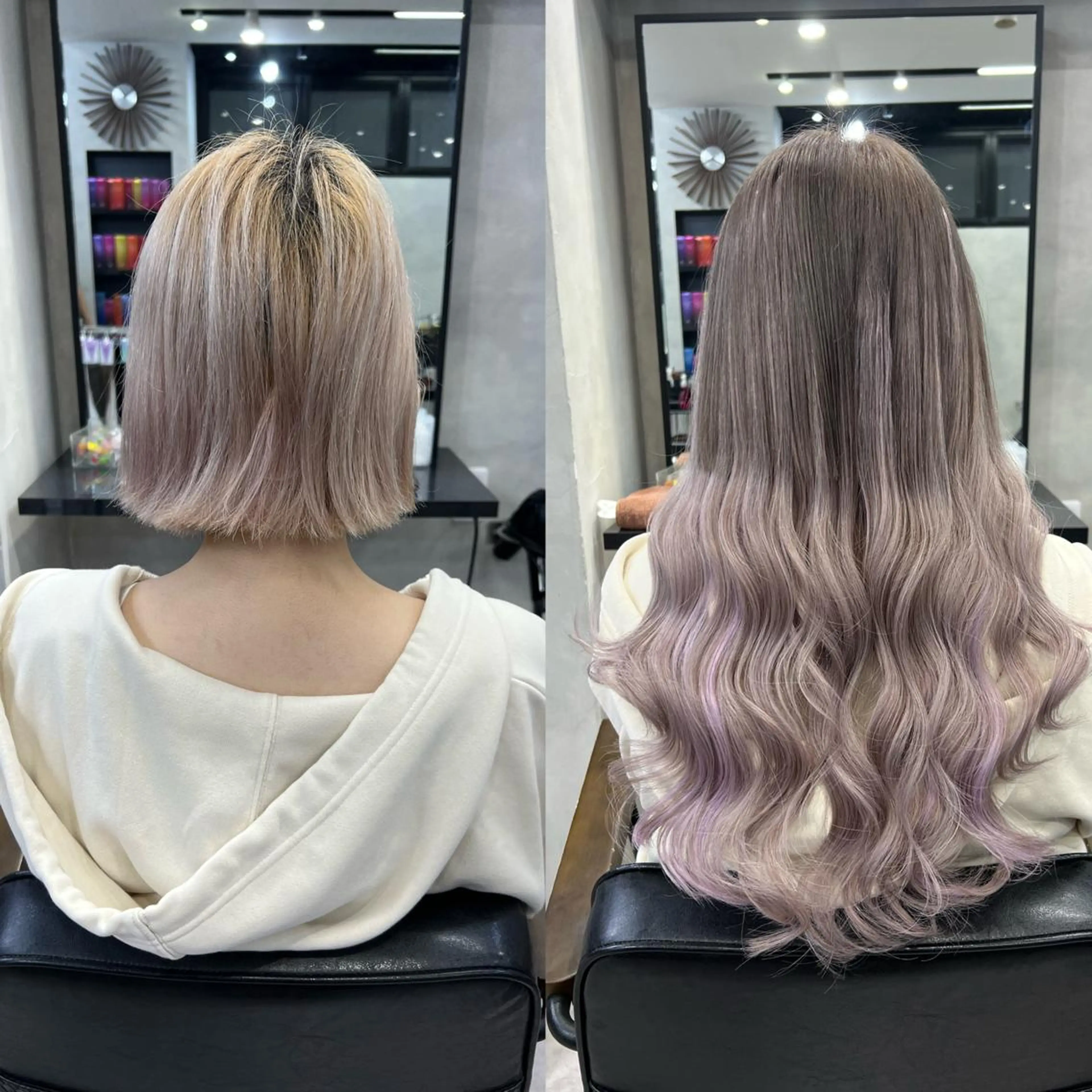 ロング カラー ヘアアレンジ シールエクステ アディクシーカラー アッシュ バレイヤージュ ベージュカラー カット ヘアカラー エクステ ar+ ❤︎ maiのヘアスタイル