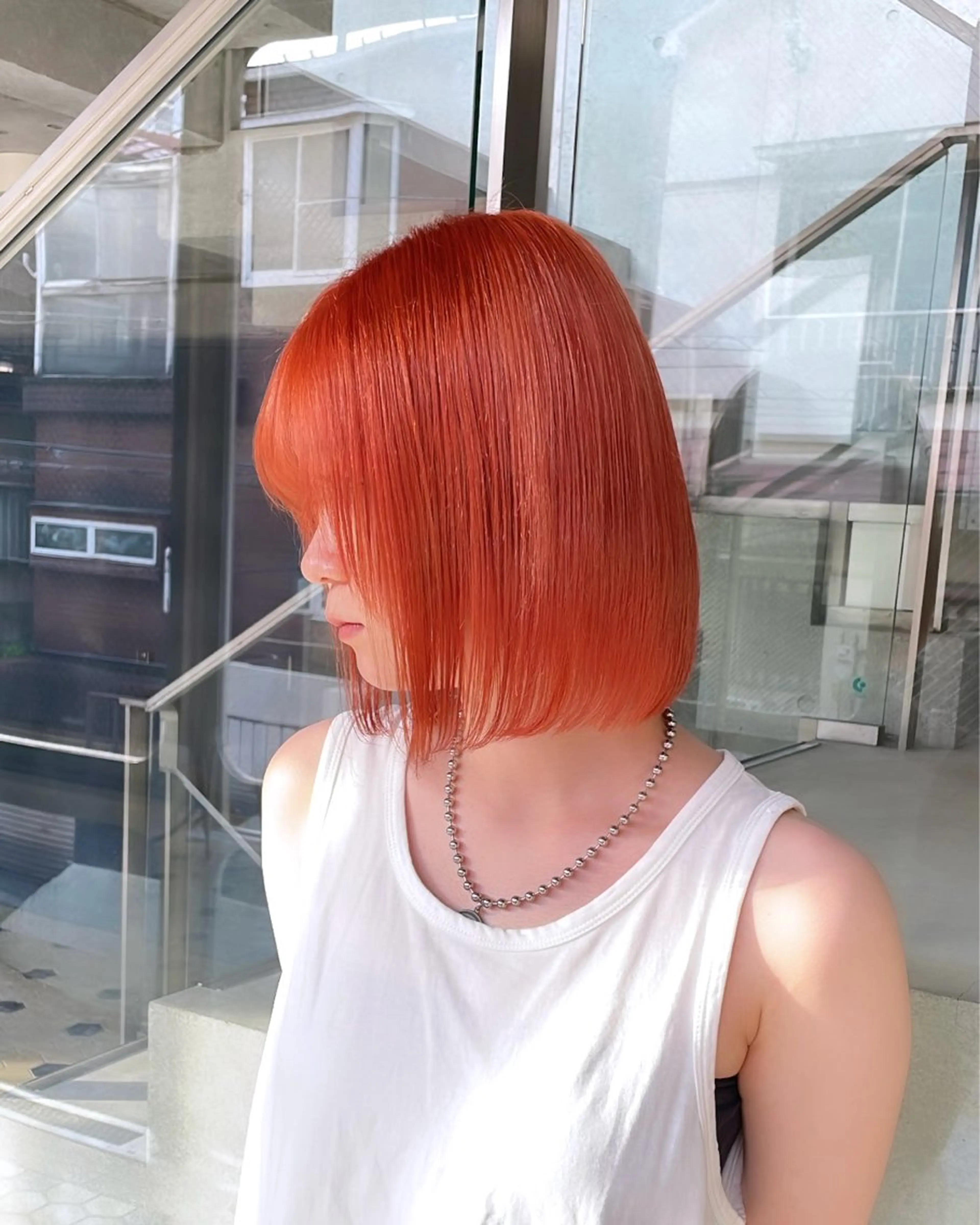 ミディアム カラー カット ヘアカラー 色落ち綺麗透明感カラ /ボブ/ナカツヒカルのヘアスタイル