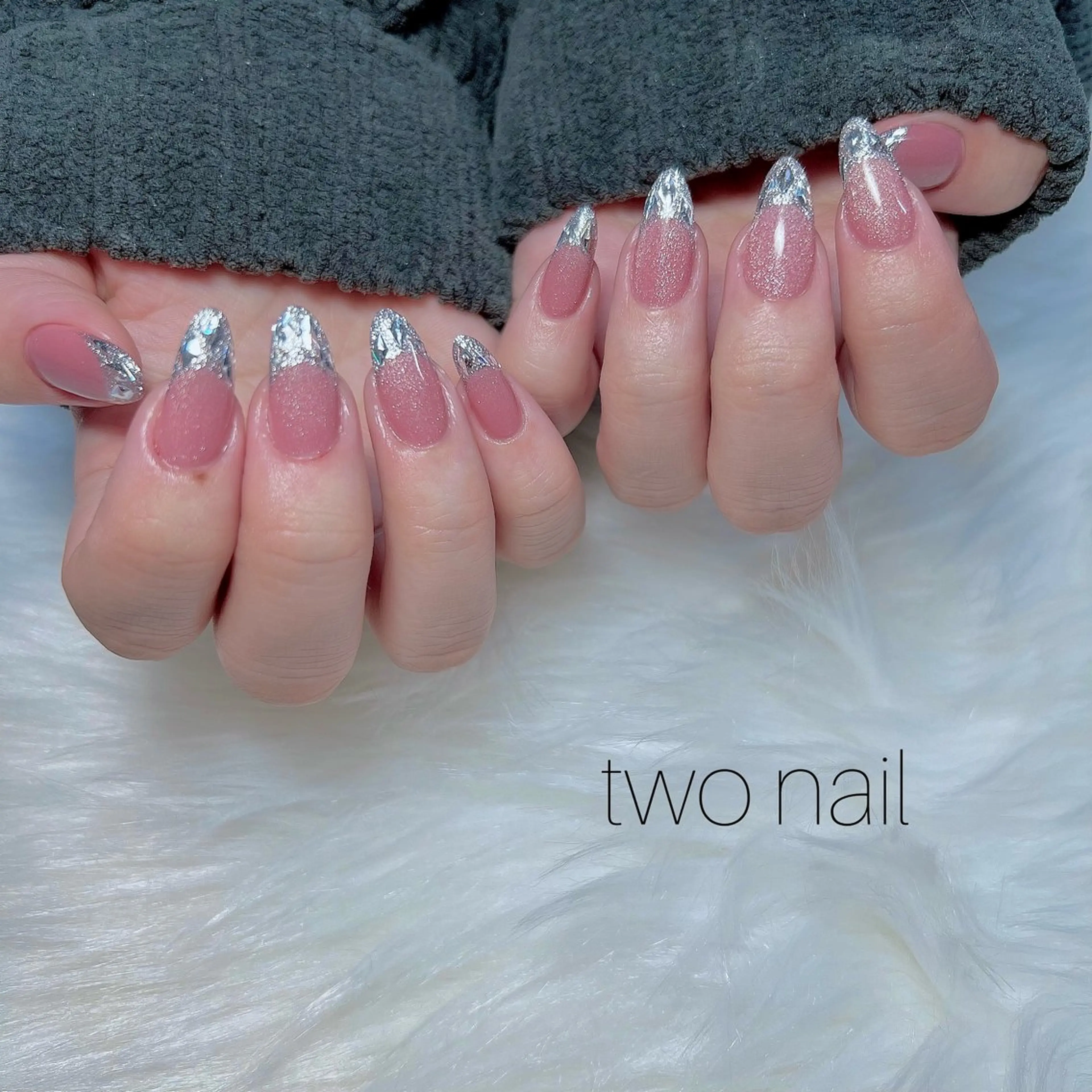 ネイル アートネイル ネイルチップ ホワイト ハンドネイル two nailのネイルデザイン