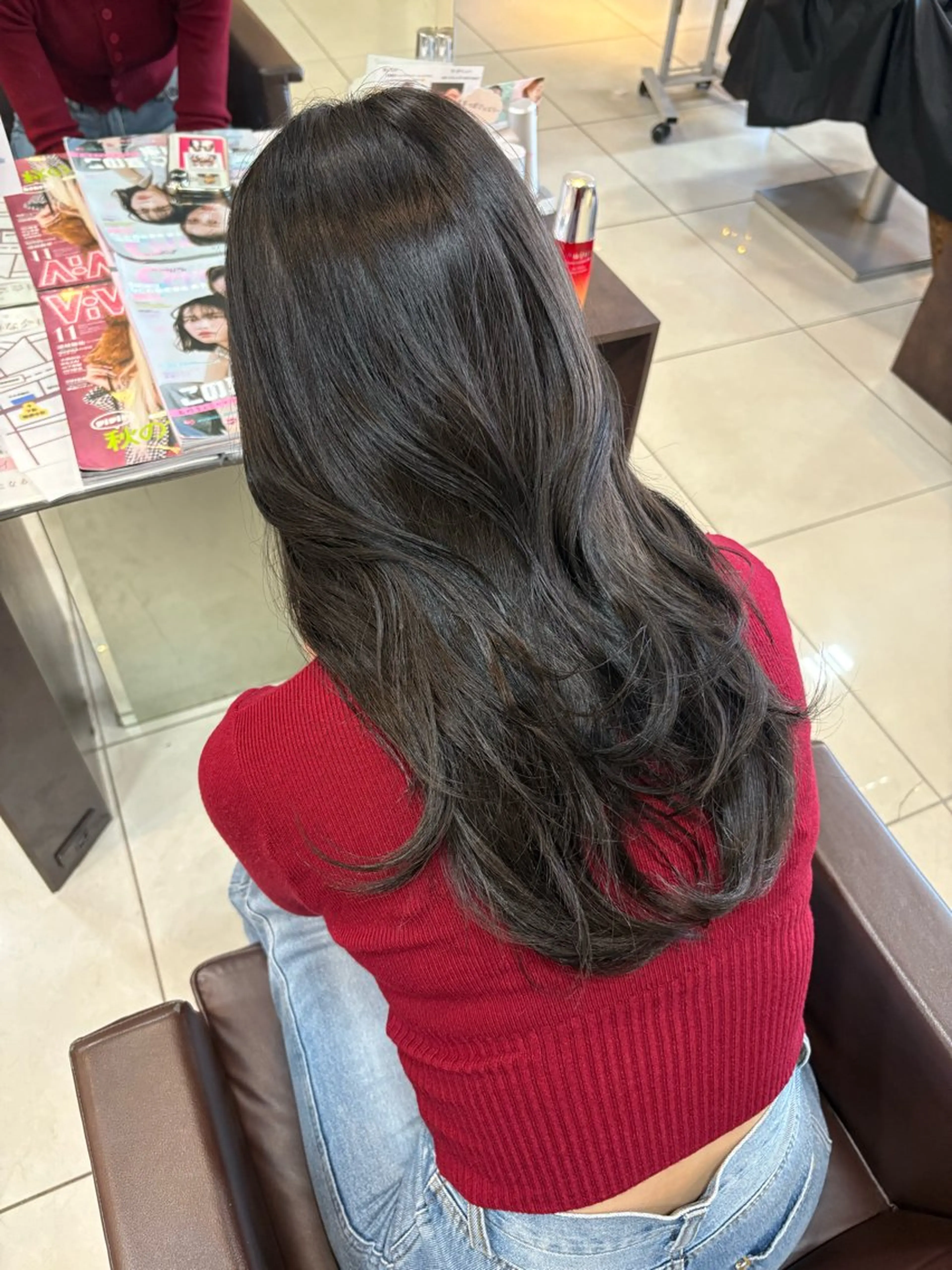 セミロング カラー 🤎韓国ヘア ベージュ まゆか🤎のヘアスタイル