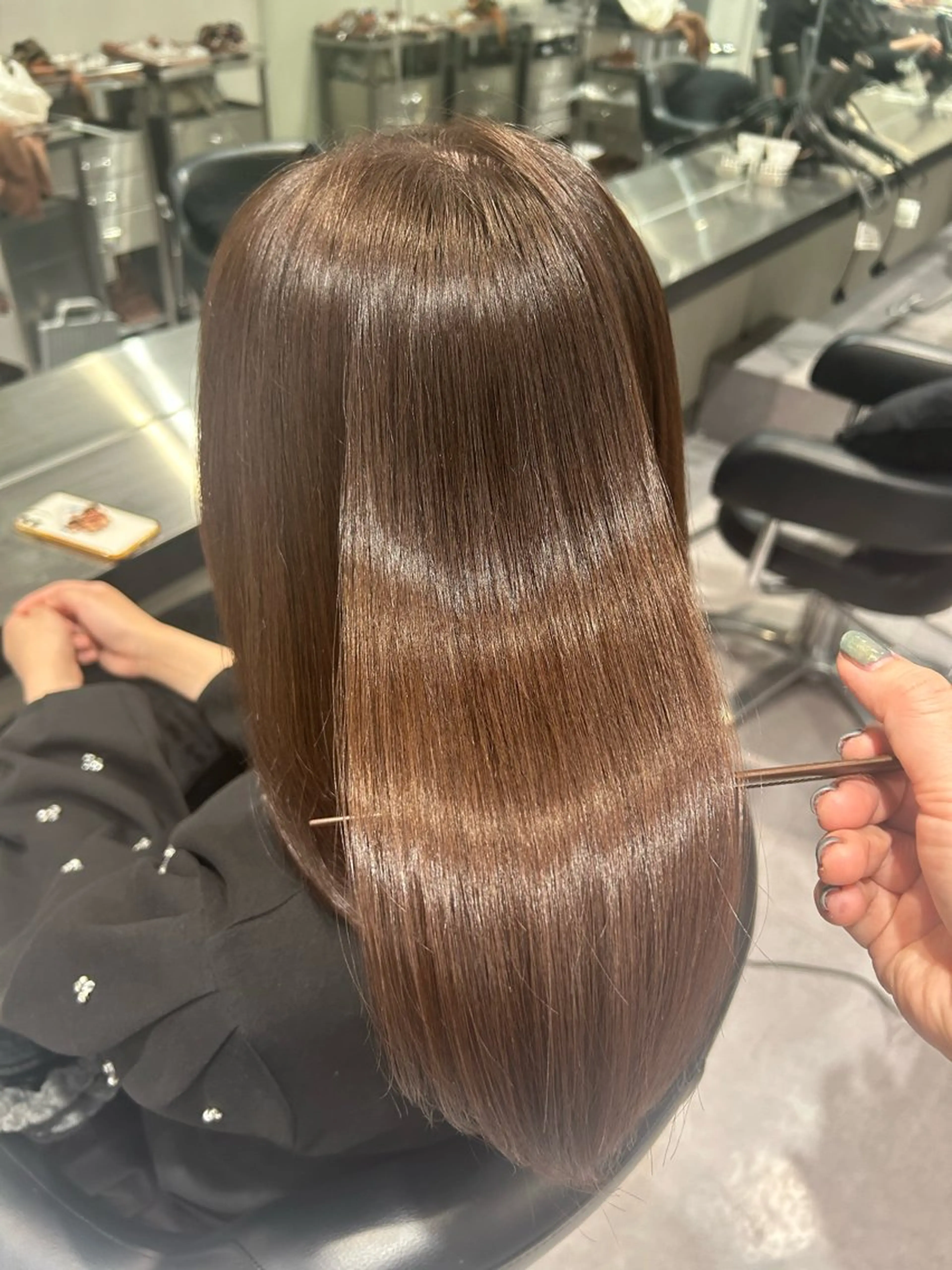 ミディアム カラー ブラウンカラー ピンクカラー ピンクブラウン 🌈ウルトワ水素 髪質改善naru🌈のヘアスタイル