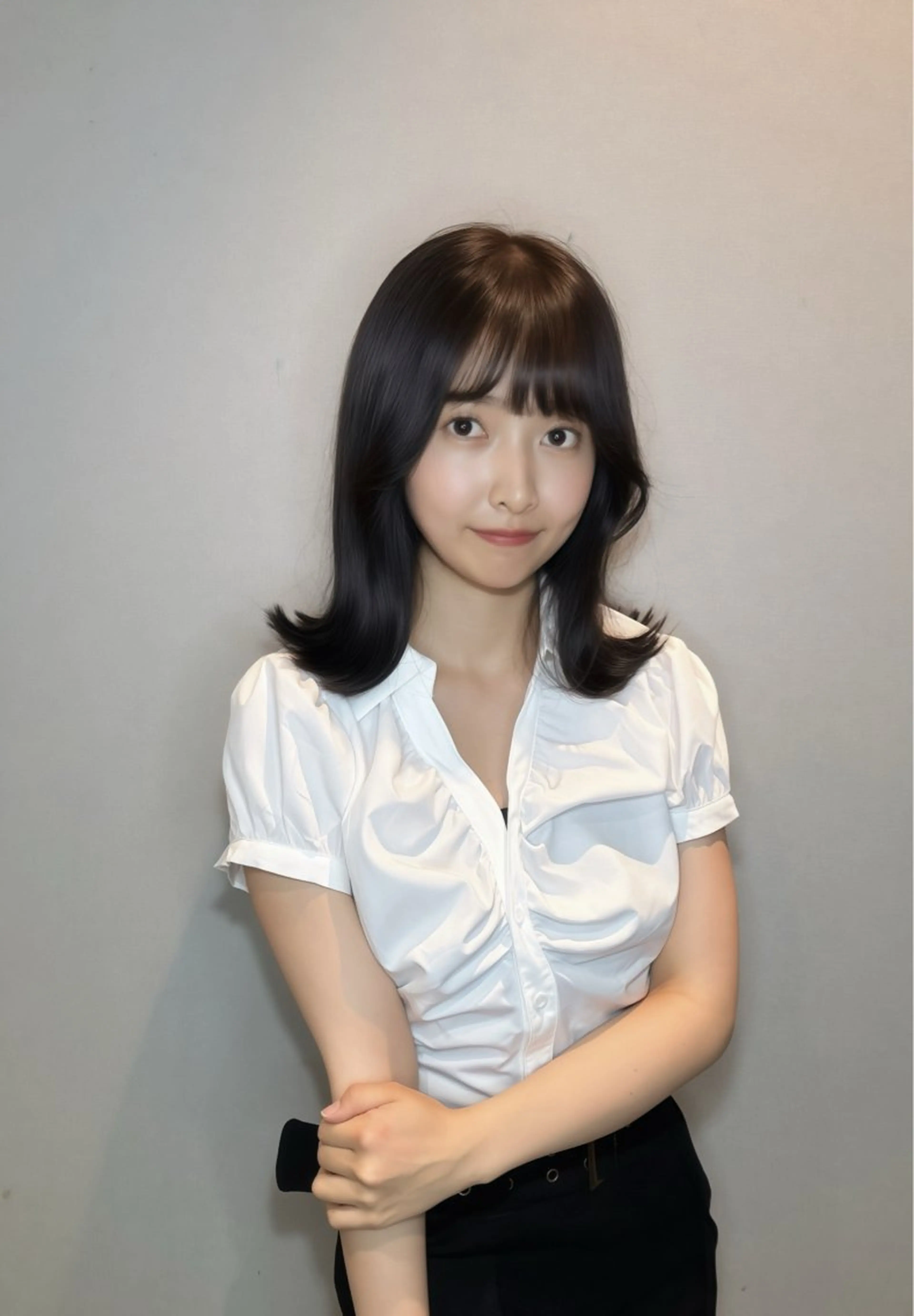 ミディアム カット ヘアカラー トリートメント 髪質改善/shuki 韓国/代表取締役のヘアスタイル