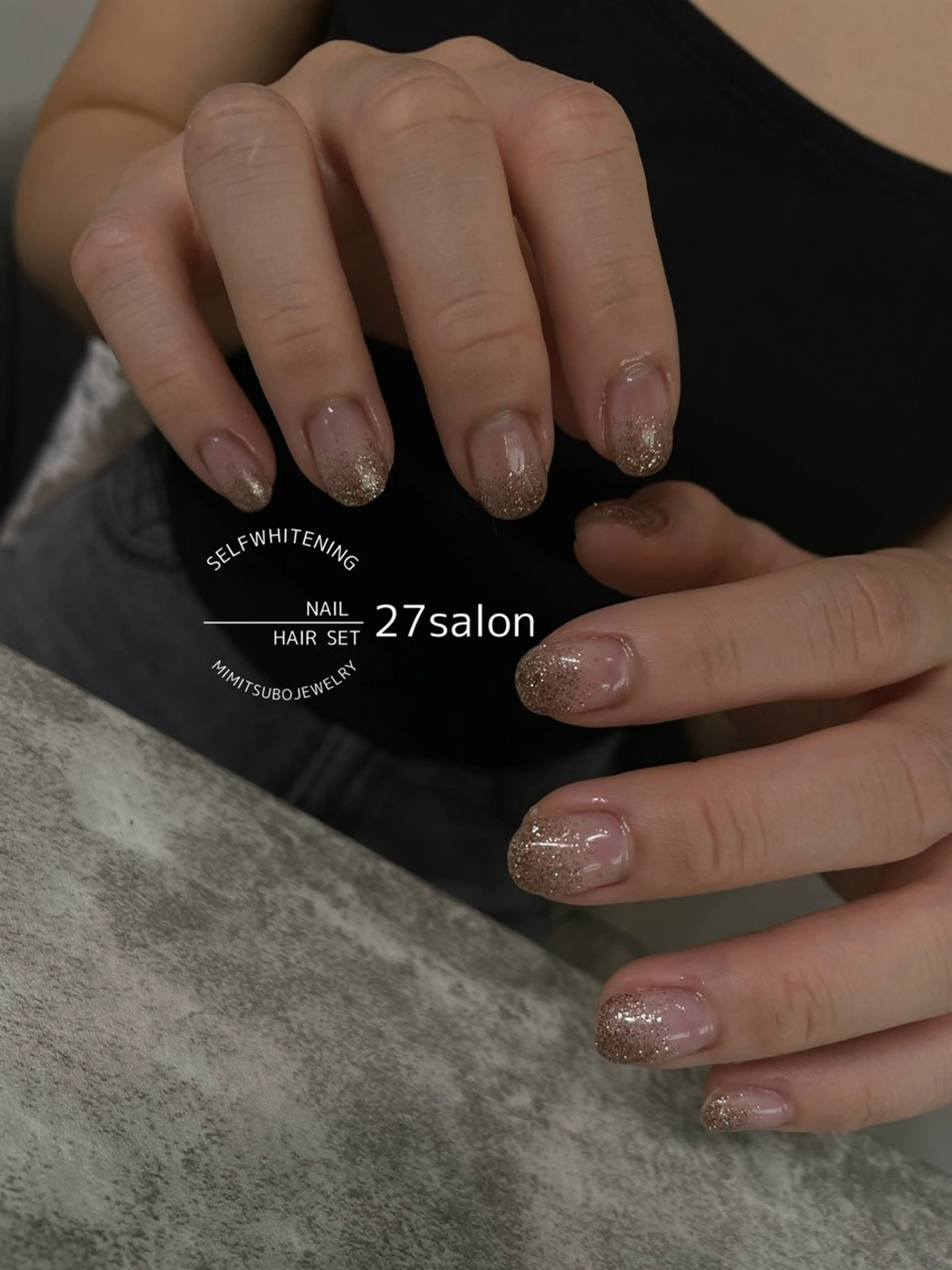 ネイル グラデーション ラメ(グリッター) ラメグラデーション ハンドネイル 27salon yuinaのネイルデザイン