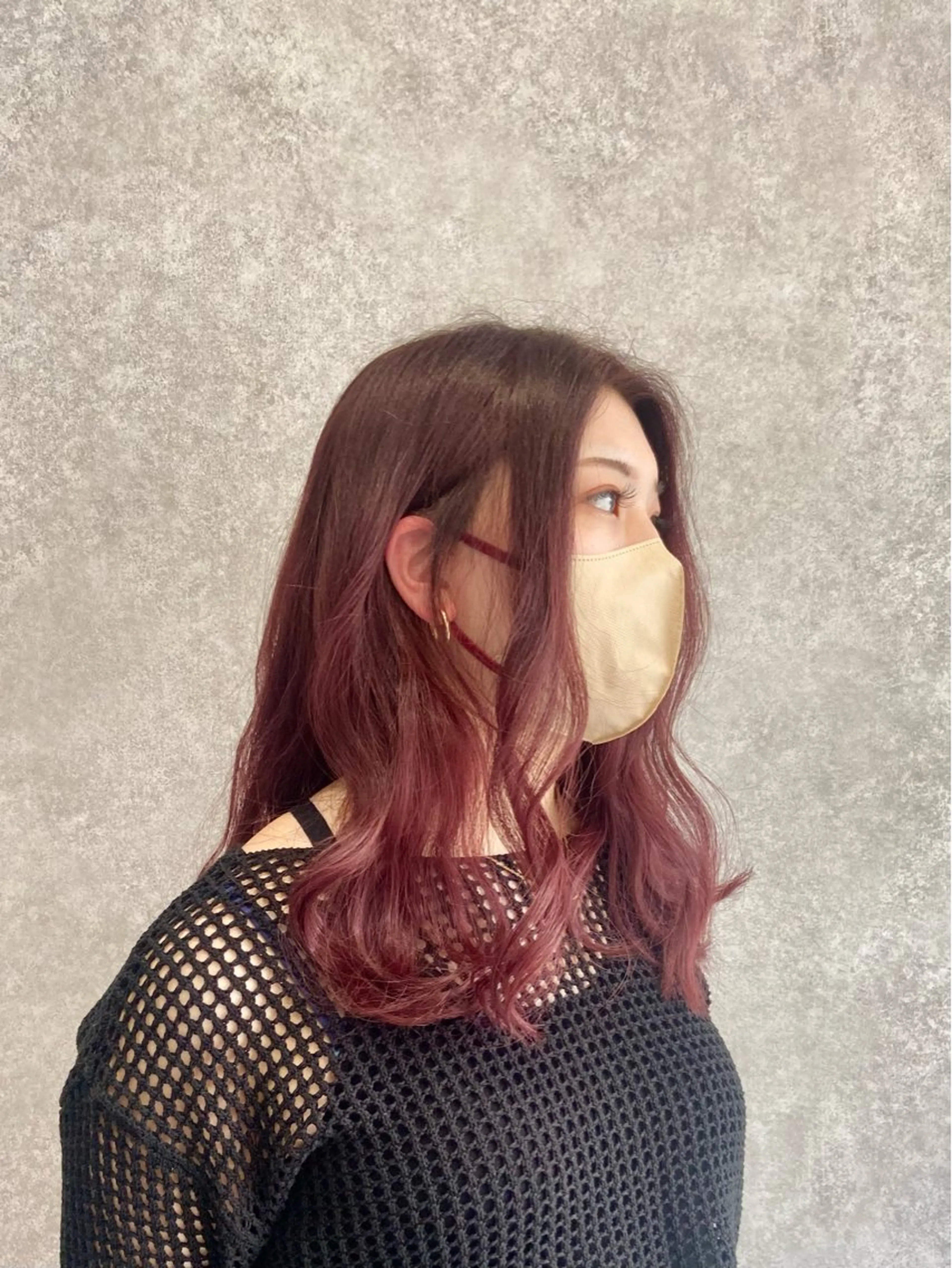 セミロング カラー レッドカラー ヘアカラー enn...所属・透明感🪽ナチュラル 艶カラー/樋口のヘアスタイル