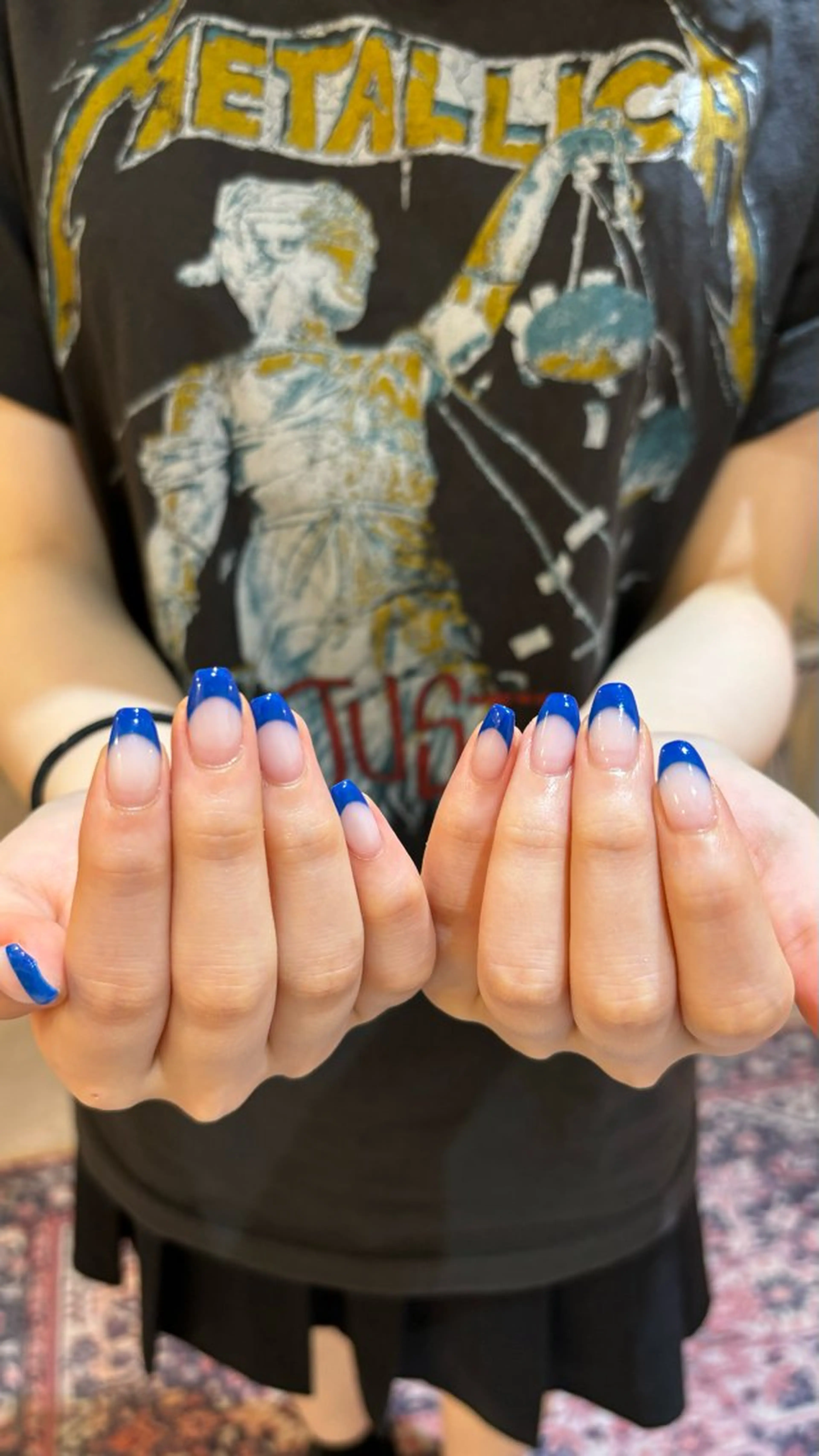 ネイル ブルー フレンチネイル 〖IEN〗Soura (ソウラ/想来)のネイルデザイン