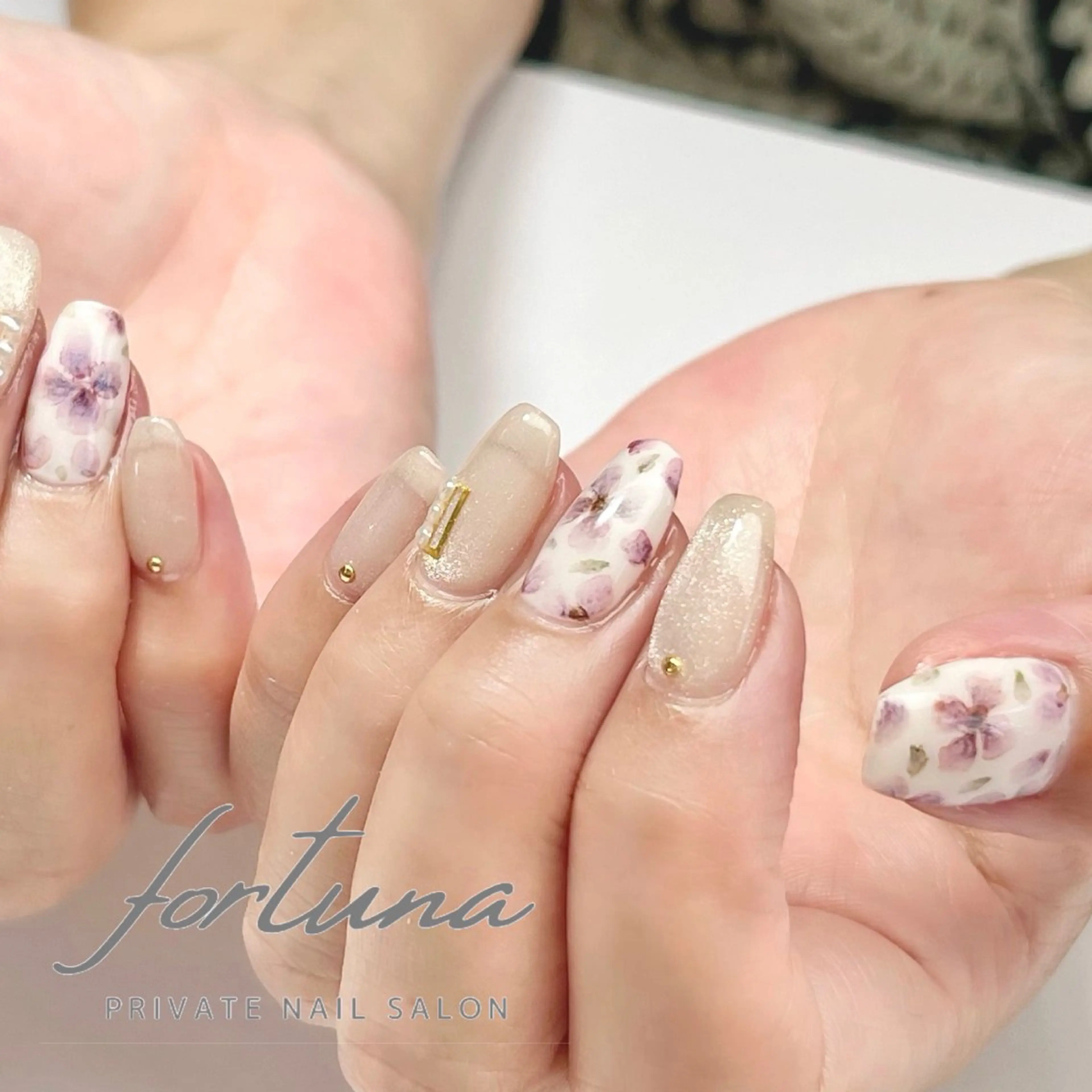 ネイル フラワーネイル マグネットネイル ハンドネイル fortuna 武藤裕美のネイルデザイン