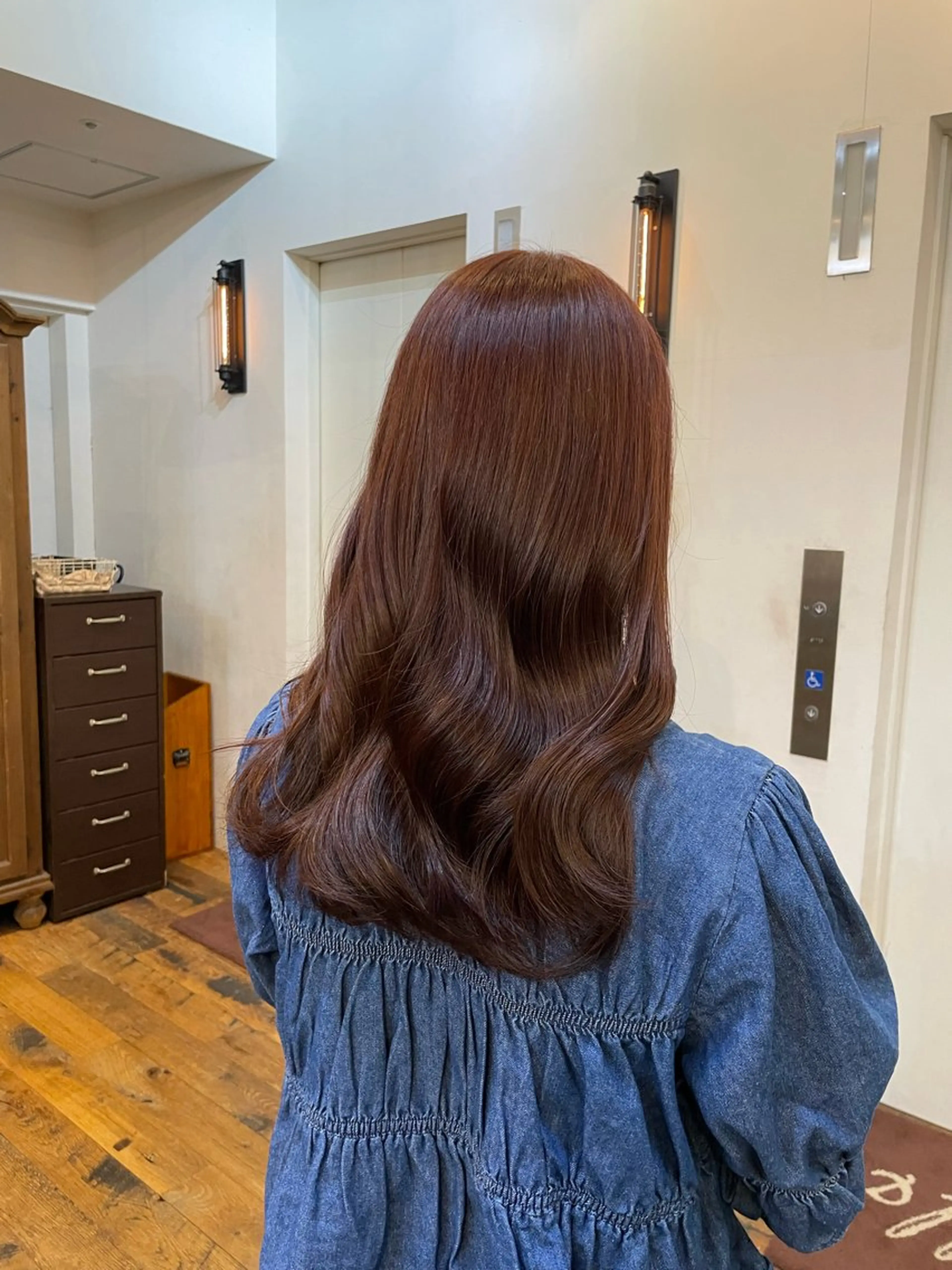 ロング ピンクブラウン 似合わせカット‪// 鶴我万唯華のヘアスタイル